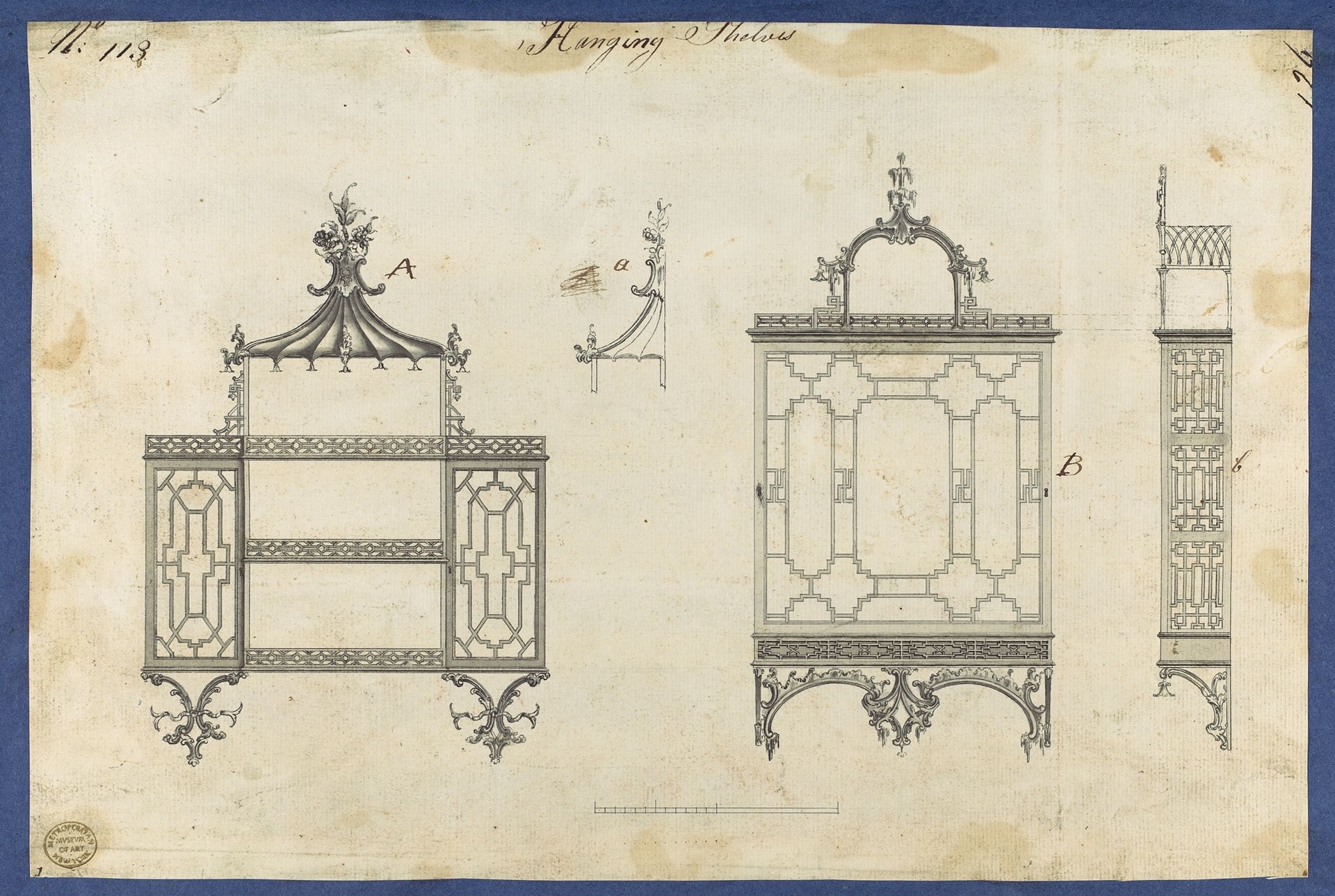 Hanging Shelves, from Chippendale Drawings, Vol. II by Thomas Chippendale
