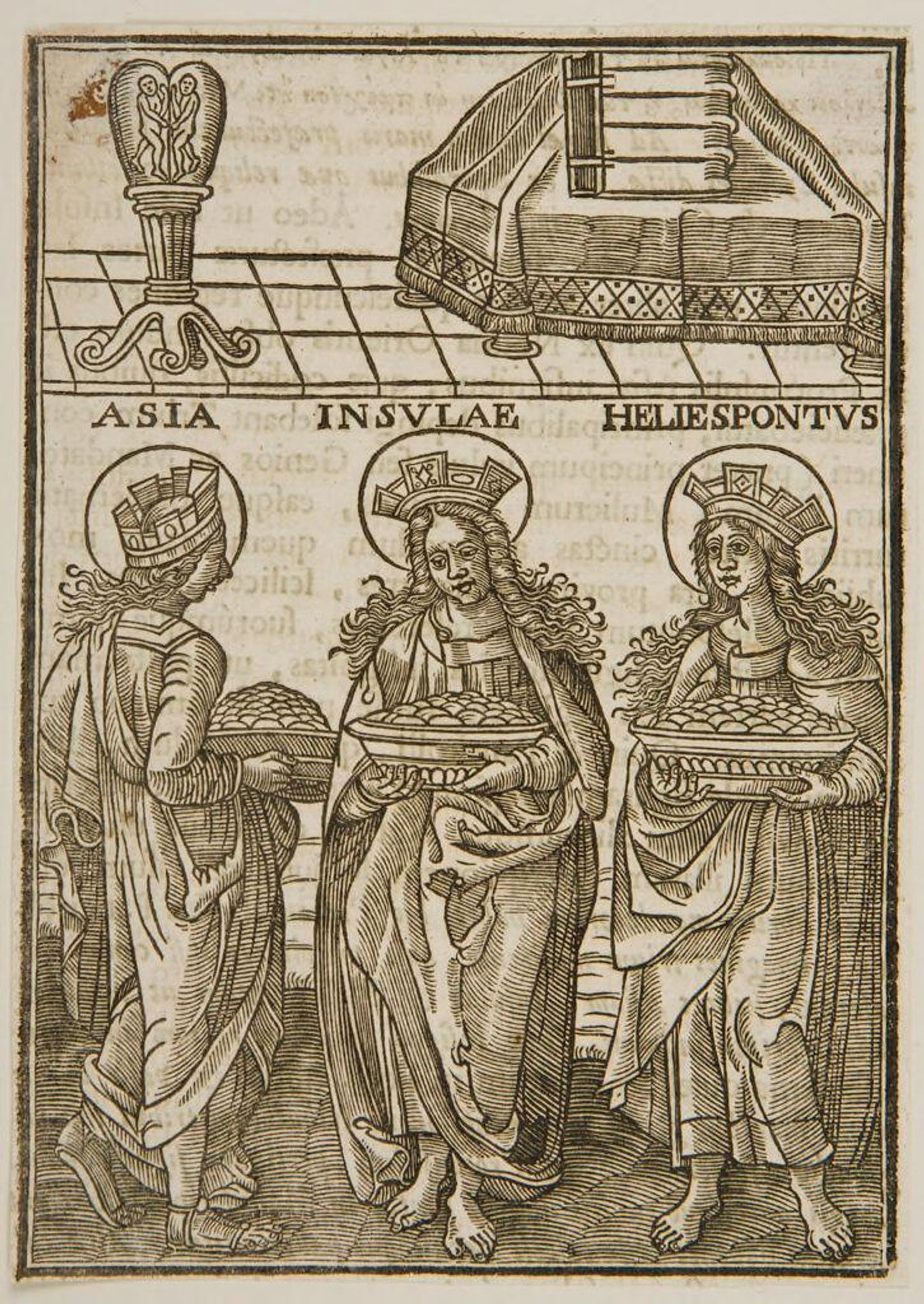 Three Crowned Women Representing Asia, the Islands, and the Dardanelles (Hellespontus) by Anonymous