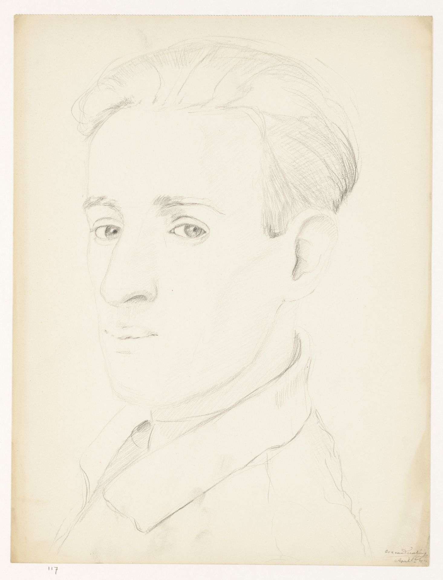 Zelfportret, april 1942 by Cor van Teeseling