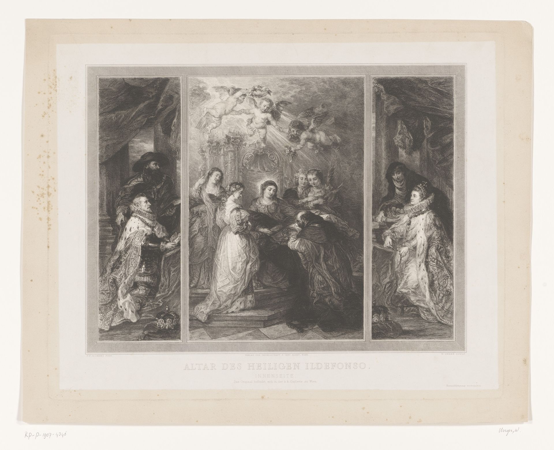 Maria verschijnt aan de heilige Ildefonsus van Toledo by William Unger