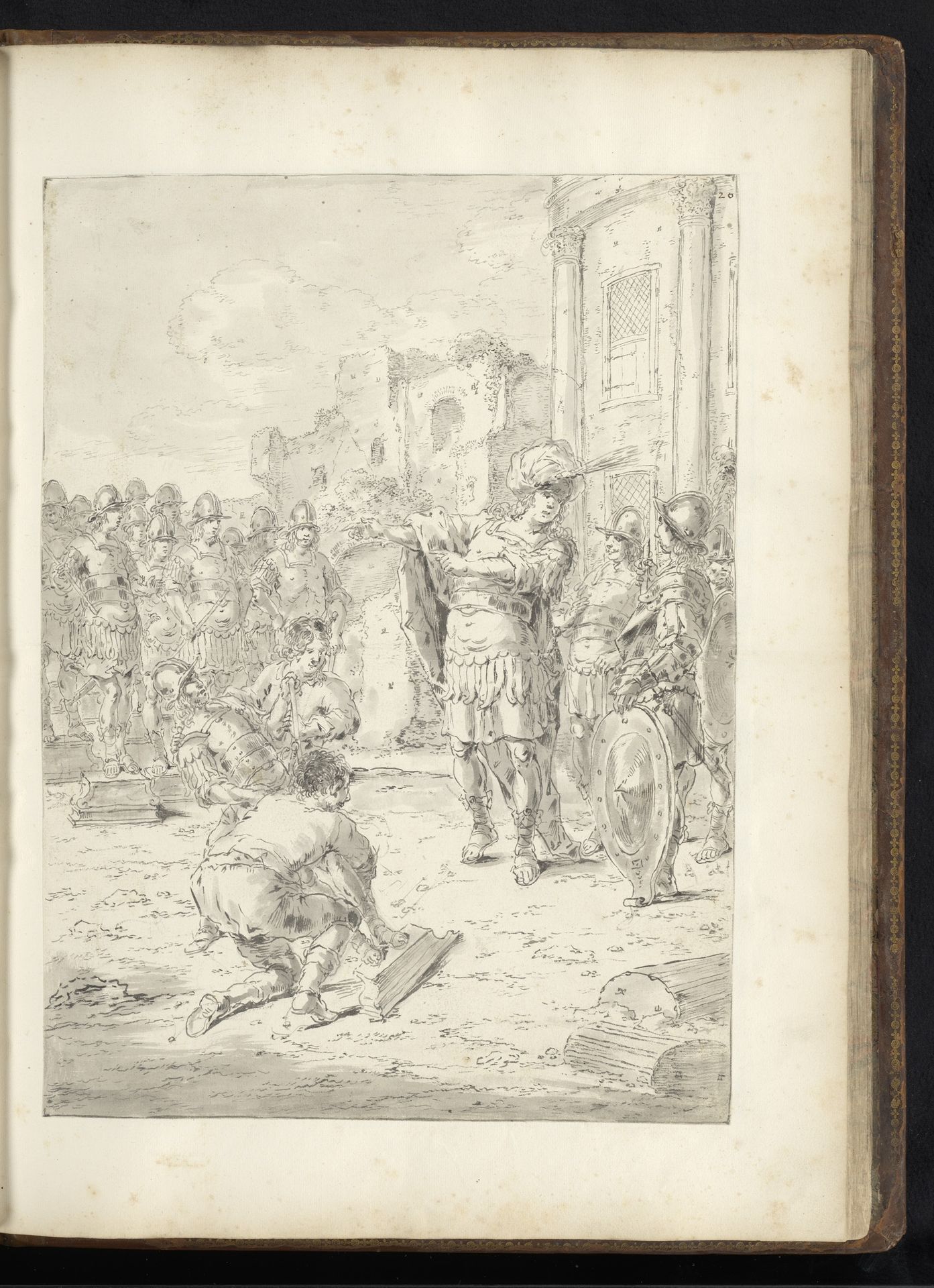 Alexander de Grote krijgt beelden door Lysippos gepresenteerd by Leonaert Bramer