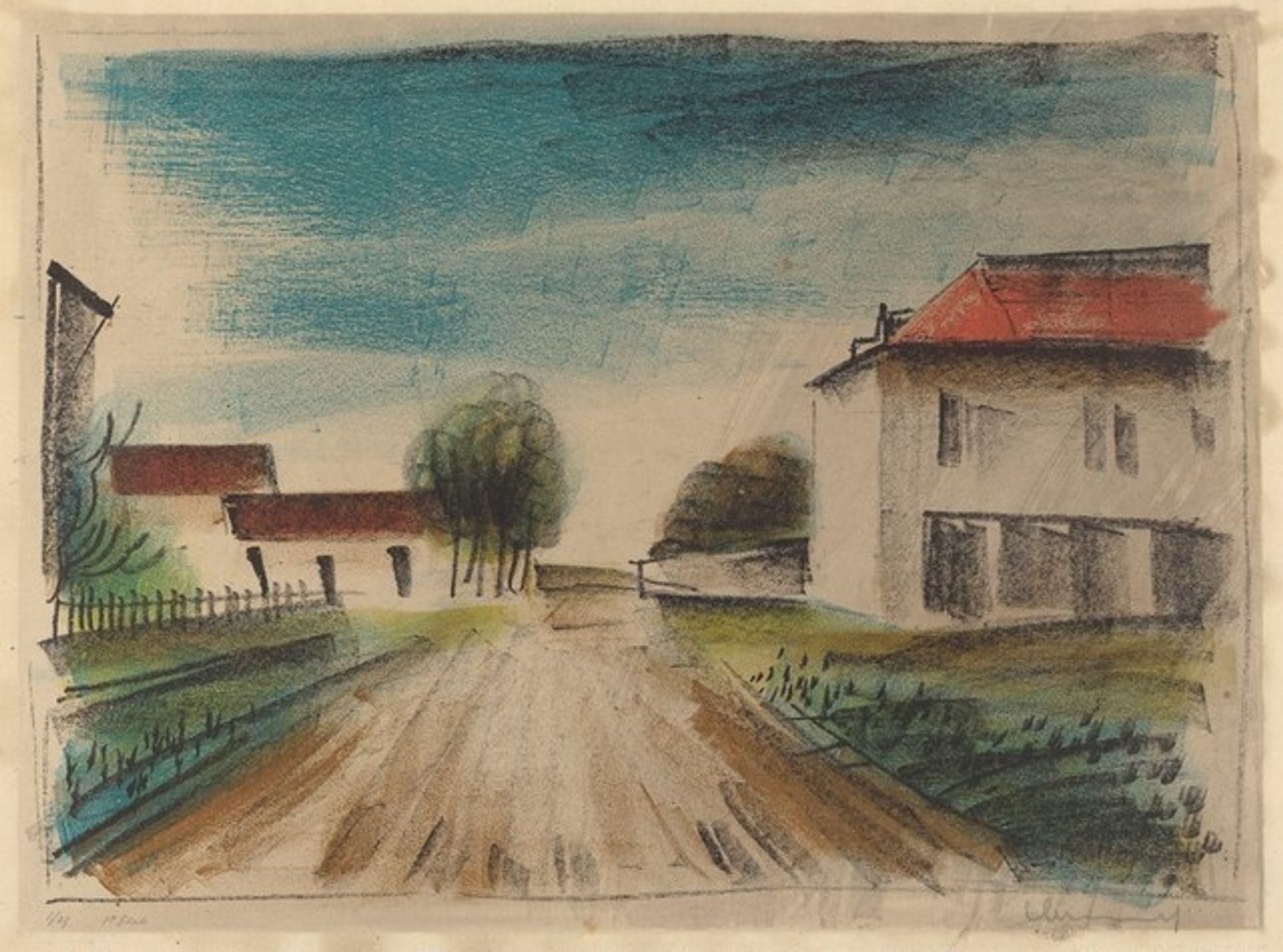 Entrance to a Village [La Route de Francheville II] by Maurice de Vlaminck