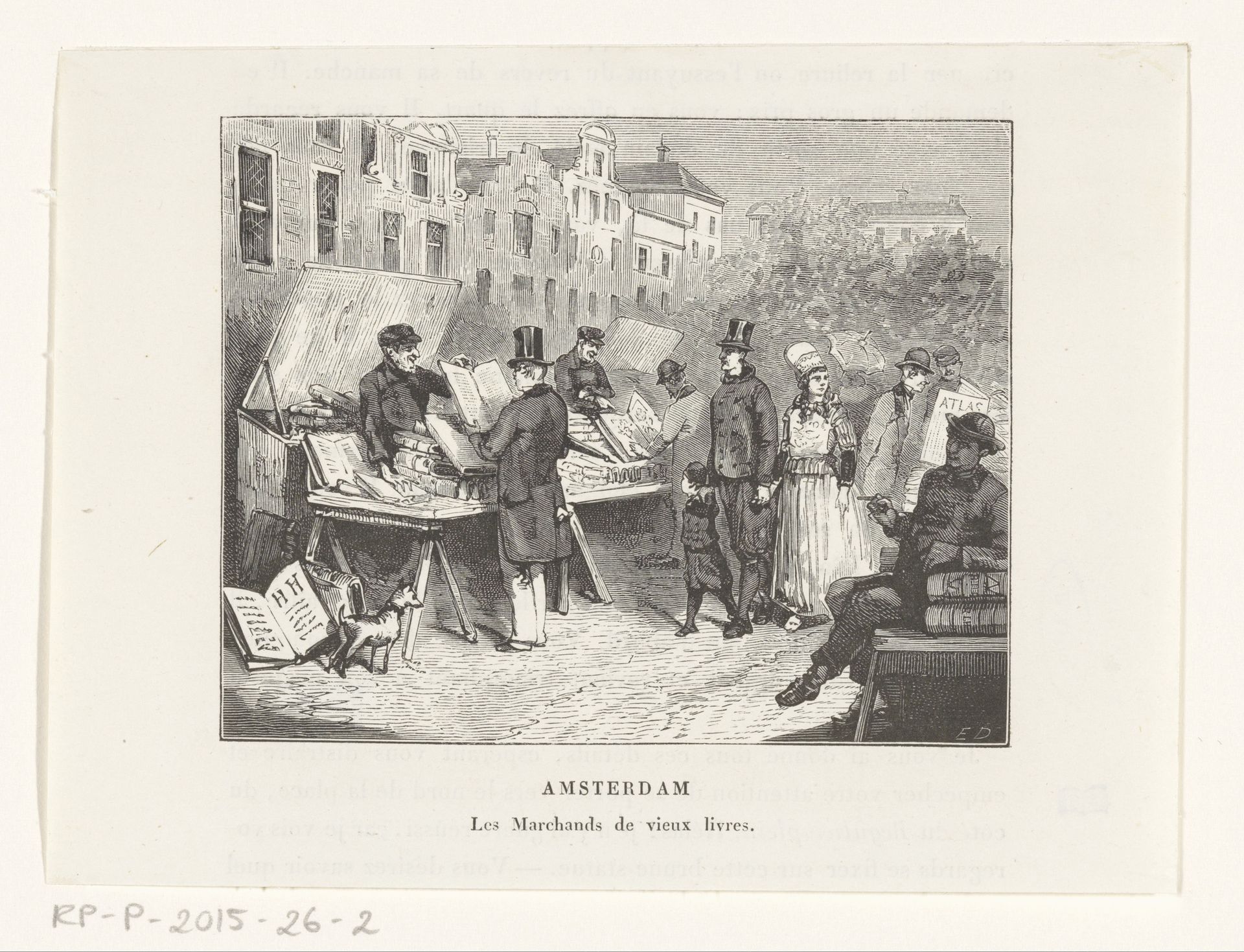 Boekverkopers op een markt by Monogrammist ED