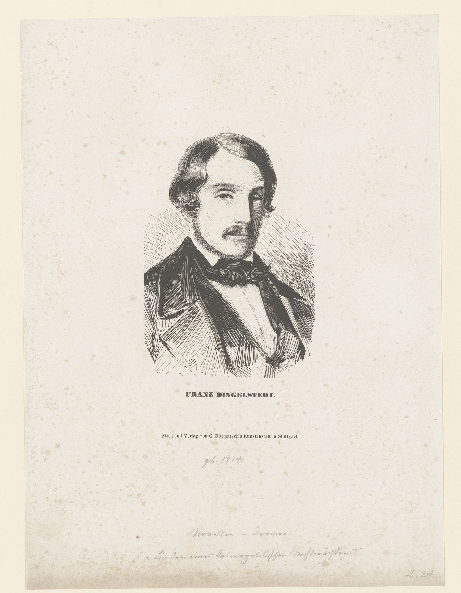 Portret van Franz Dingelstedt by C. Dittmarsch