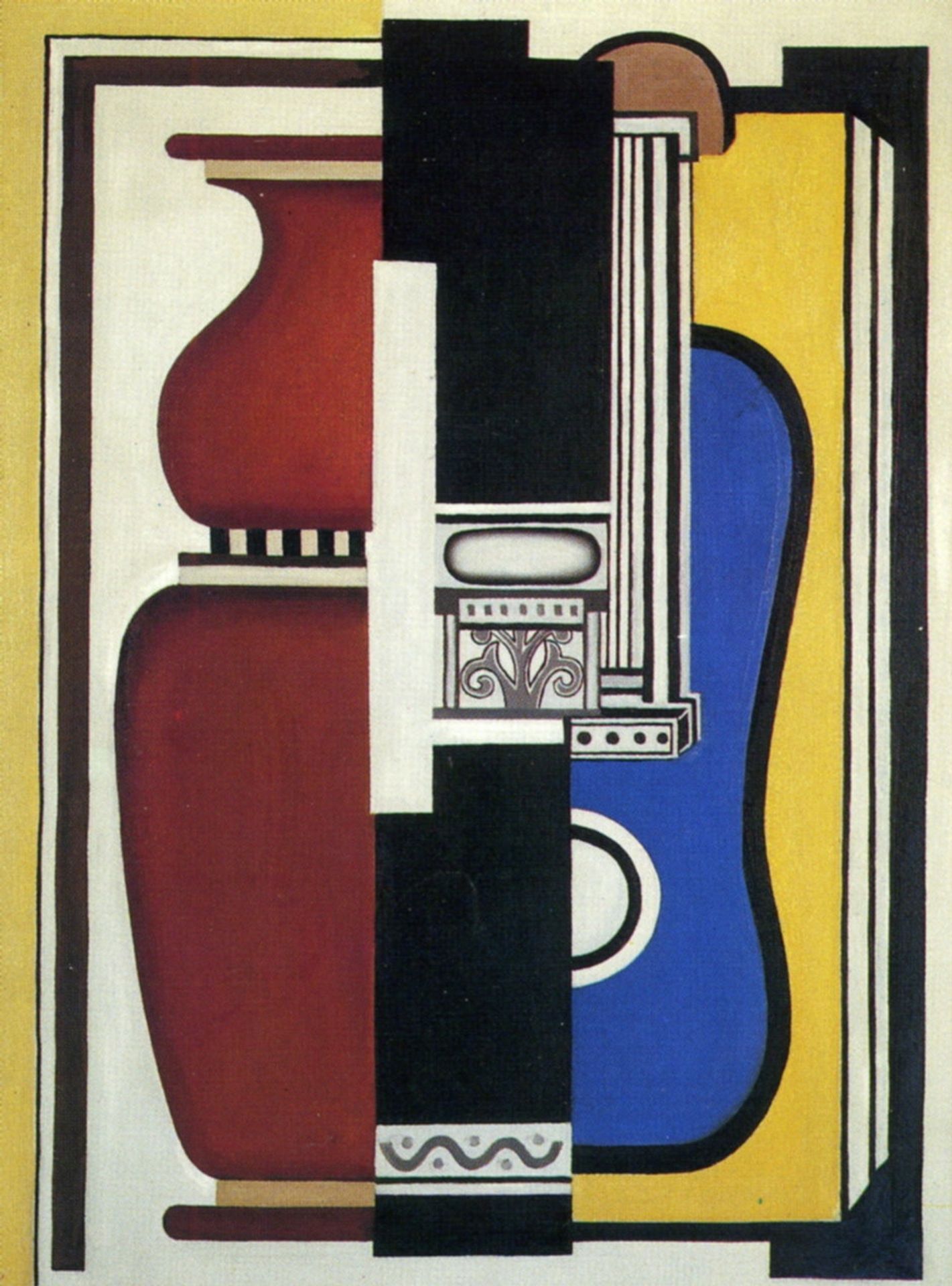 Blue guitar and vase by Fernand Léger