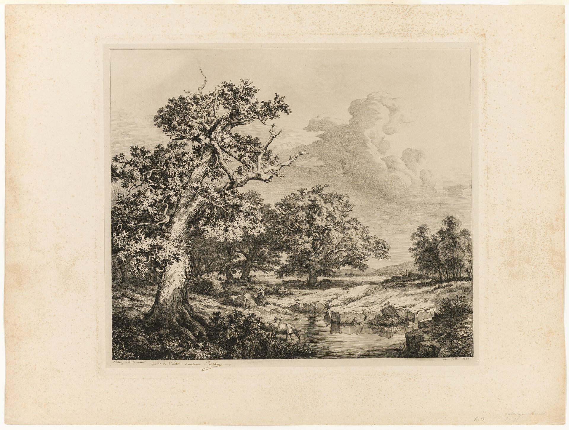 The Old Oak by the Pools at Bellecroix by Eugène Blery