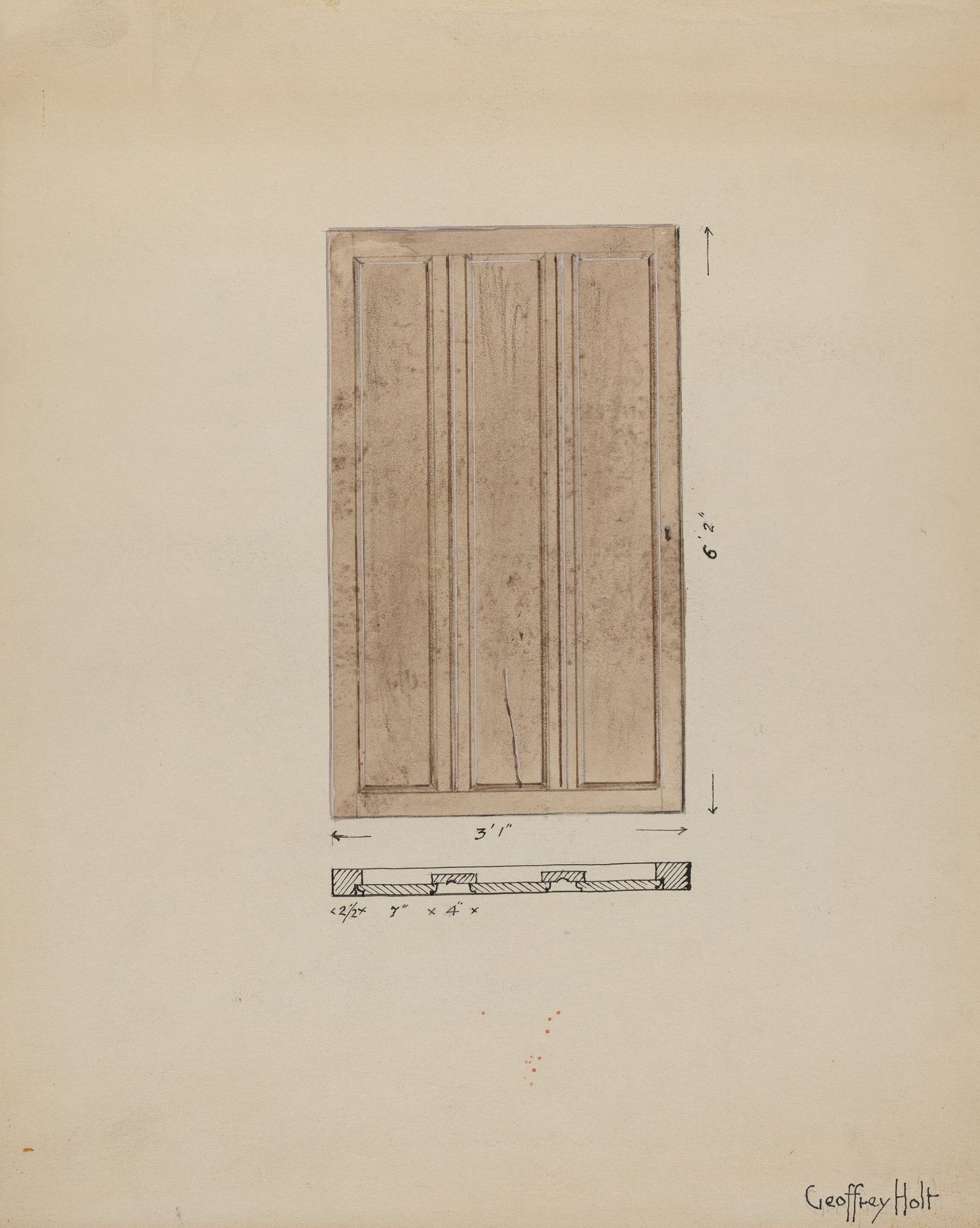 One of Original Inside Doors to Sacristy by Geoffrey Holt