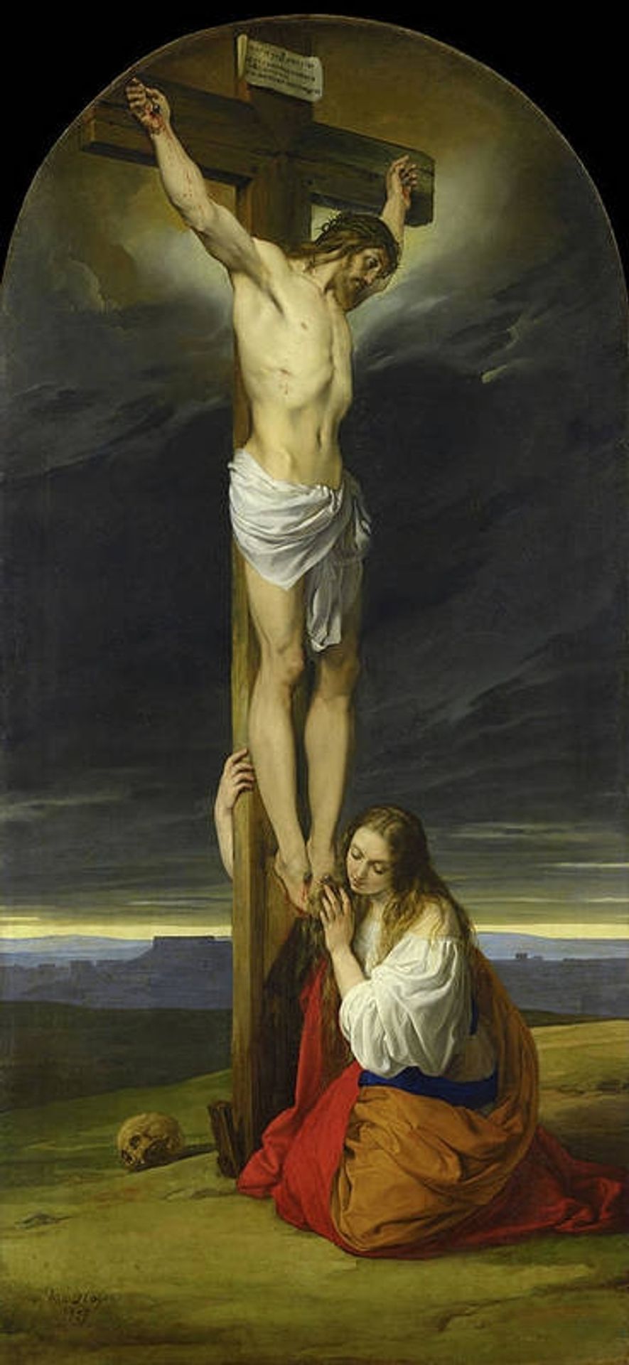 Crucifixion with Mary Magdalene Kneeling and Weeping by Francesco Hayez