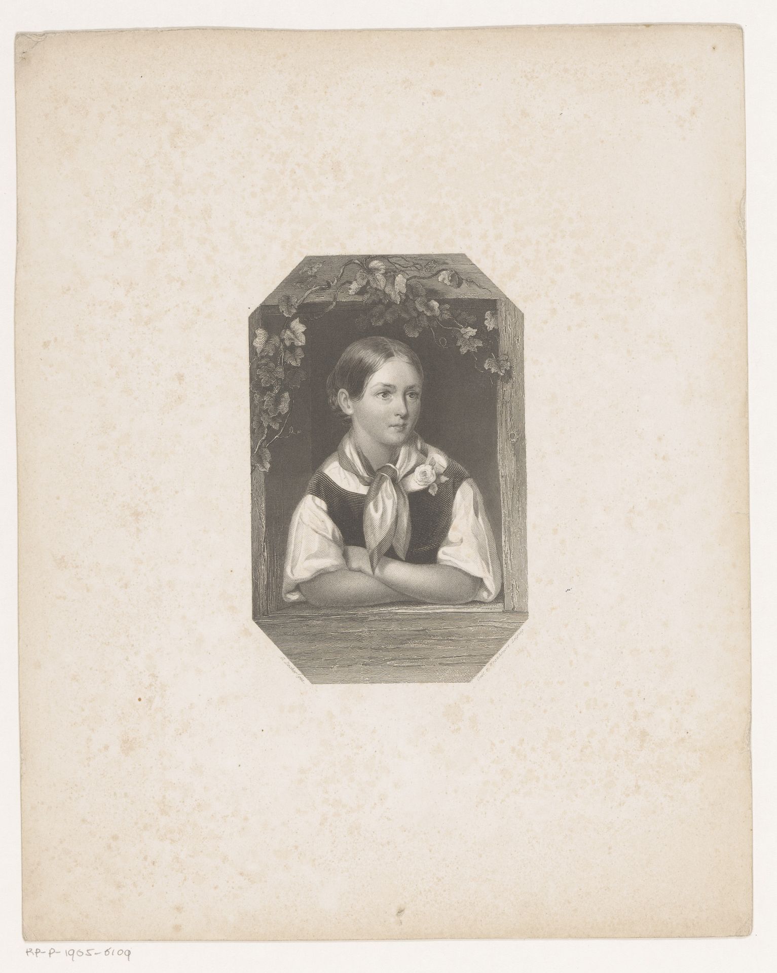 Meisje in een raamkozijn by William Colley Wrankmore