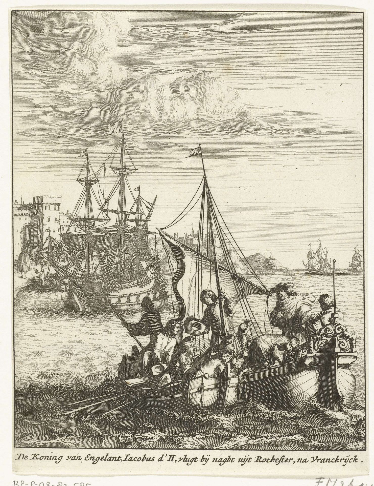 Vlucht van koning Jacobus II naar Frankrijk, 1688 by Anonymous
