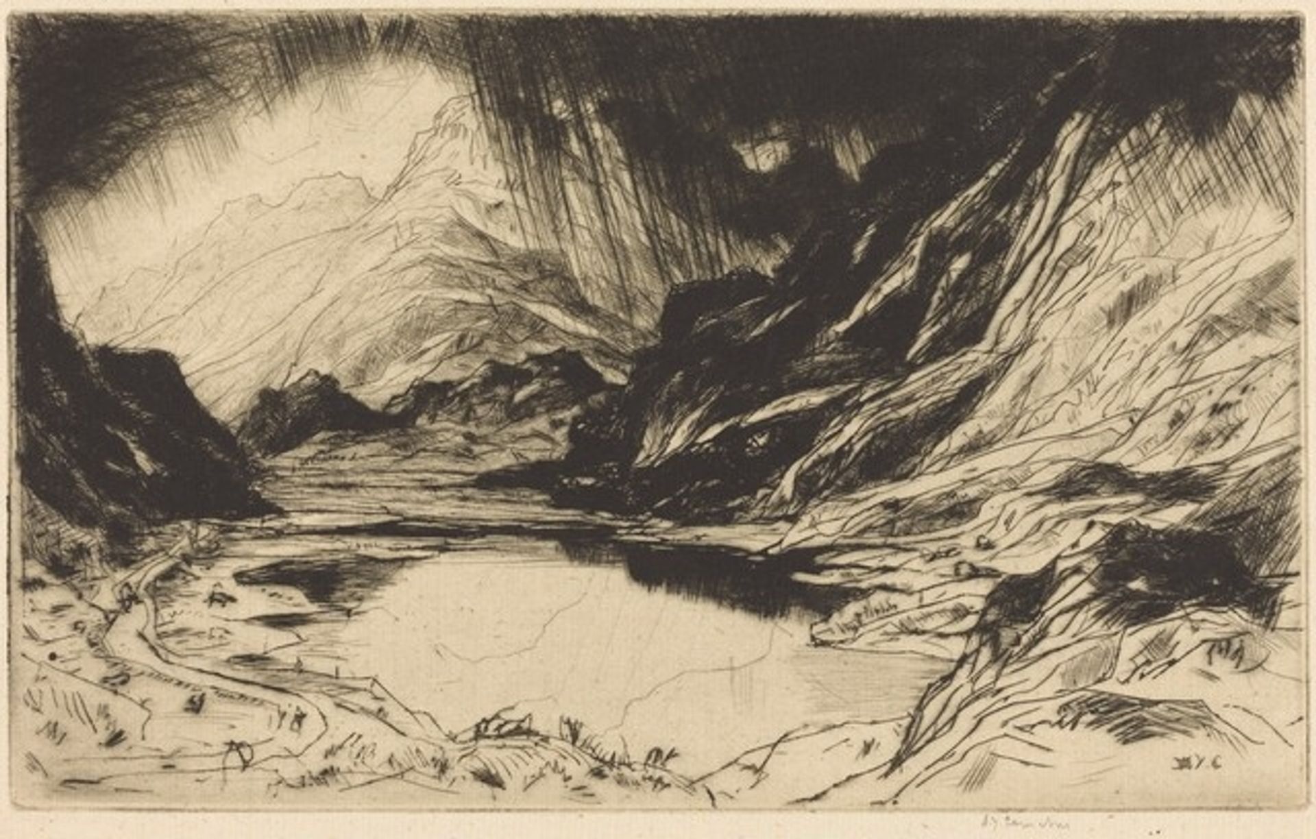 Mountain Tarn by David Young Cameron