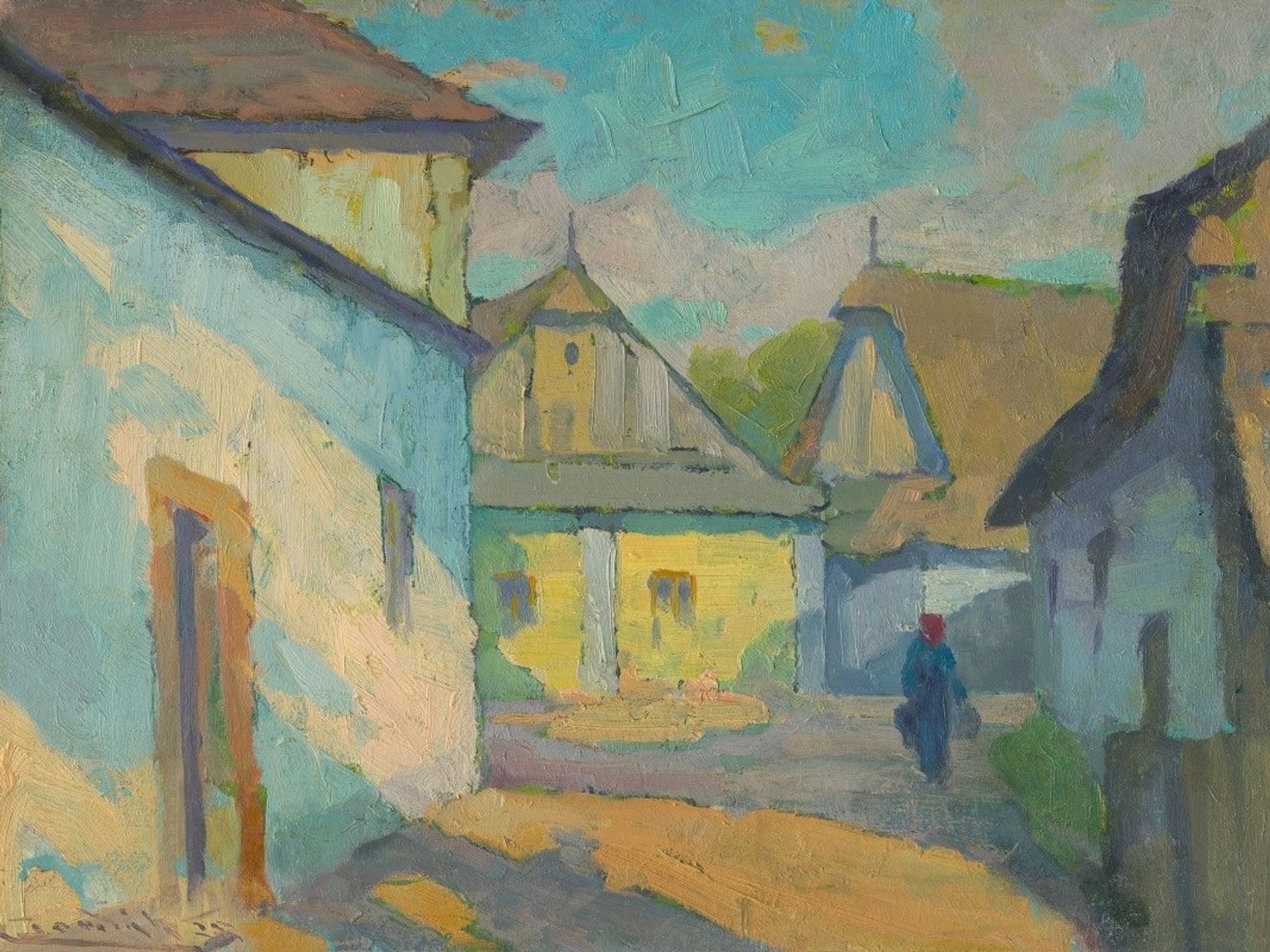 Motif from an East Slovak village by Ľudovít Čordák