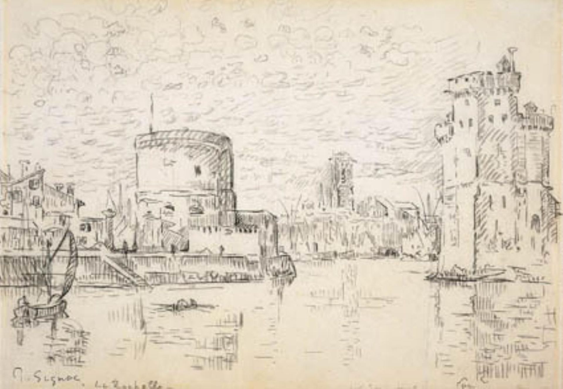 Indsejlingen til det gamle havnebassin i La Rochelle by Paul Signac