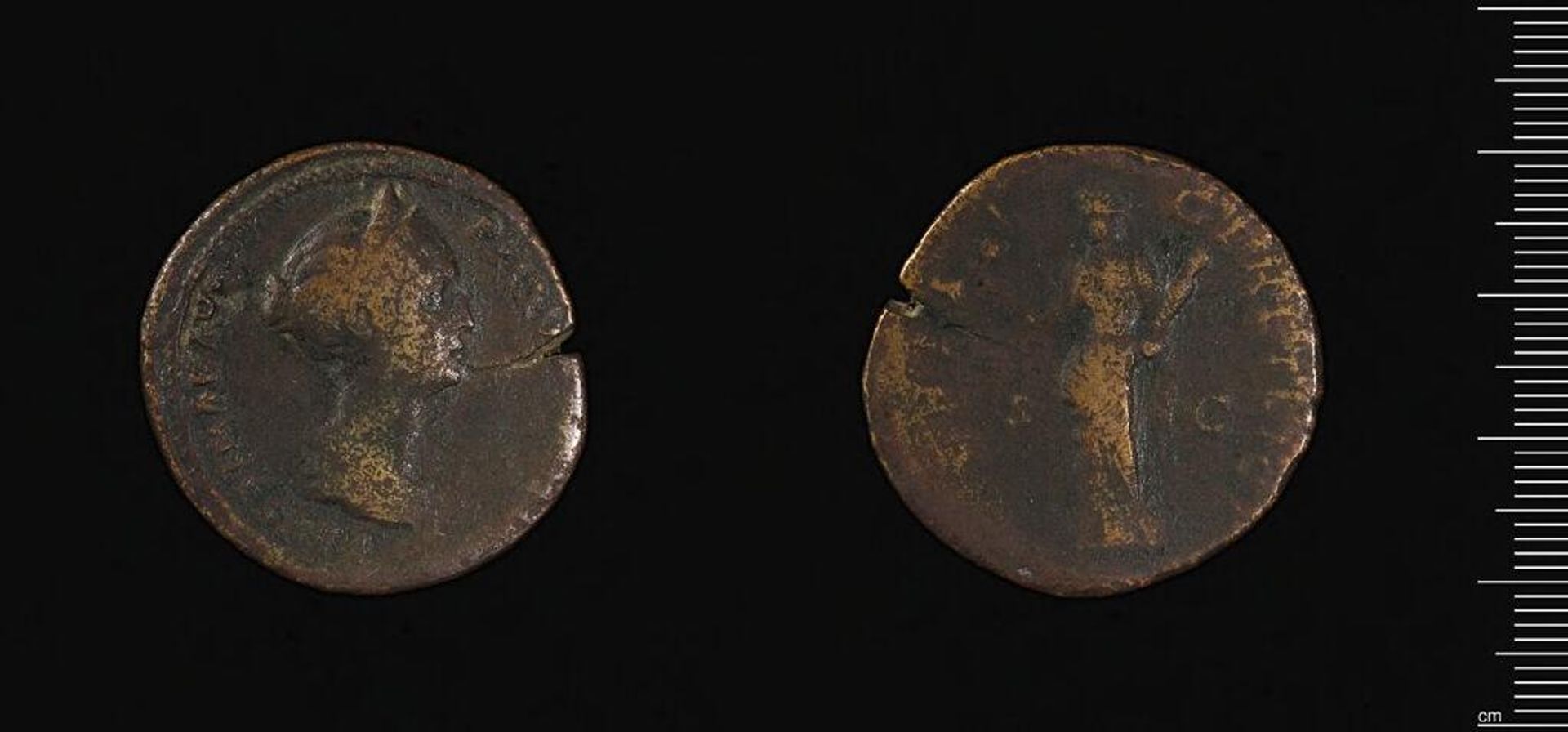 Sestertius of Faustina II by Faustina II