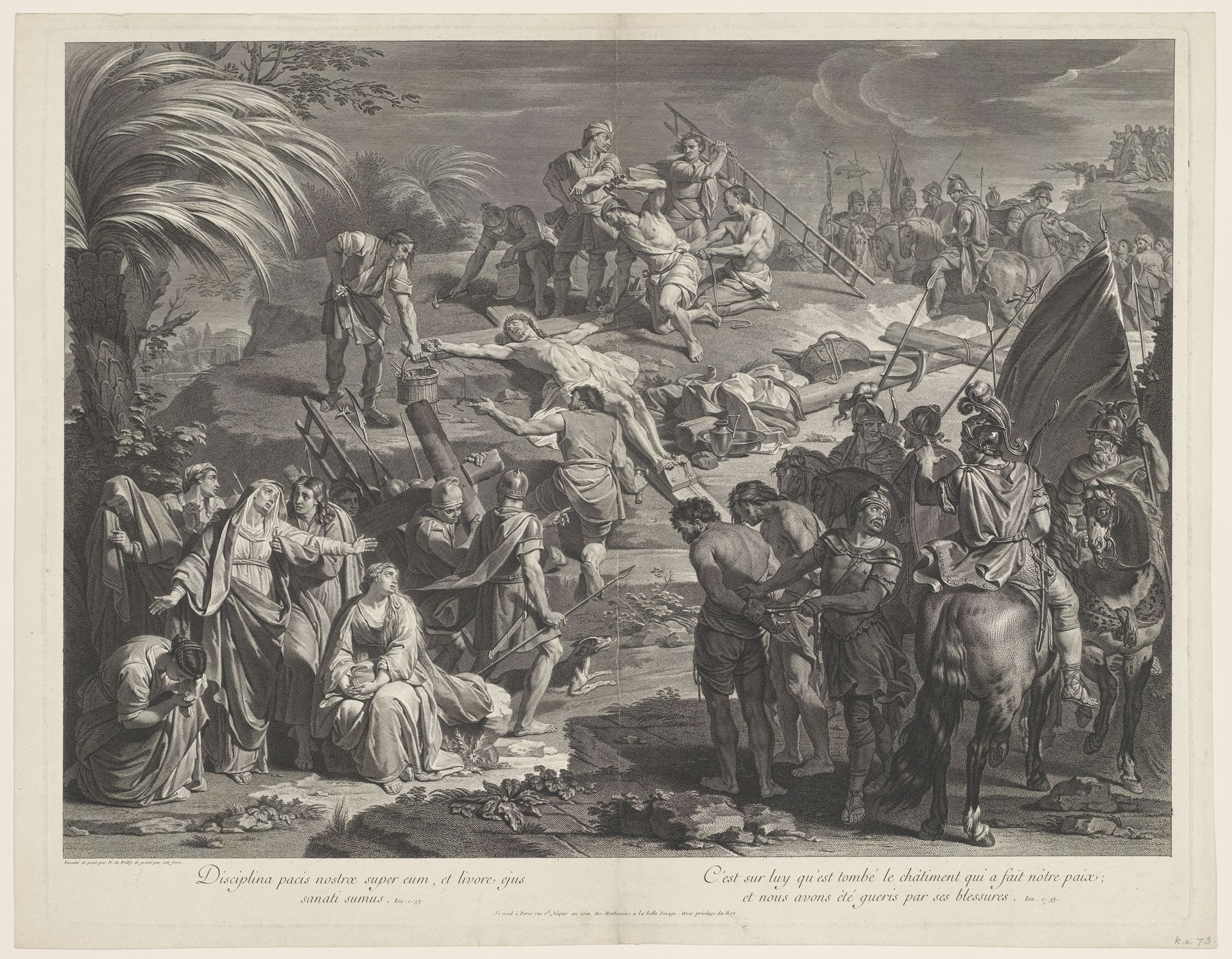 Oprichting van het kruis by Jean-Baptiste de Poilly