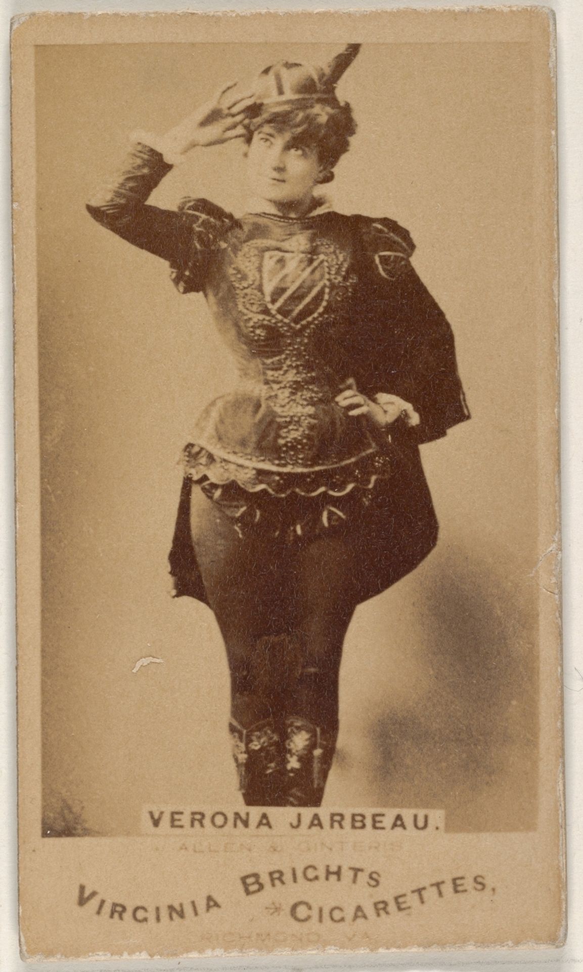 Verona Jarbeau, from the Actors and Actresses series (N45, Type 1) for Virginia Brights Cigarettes by Allen & Ginter