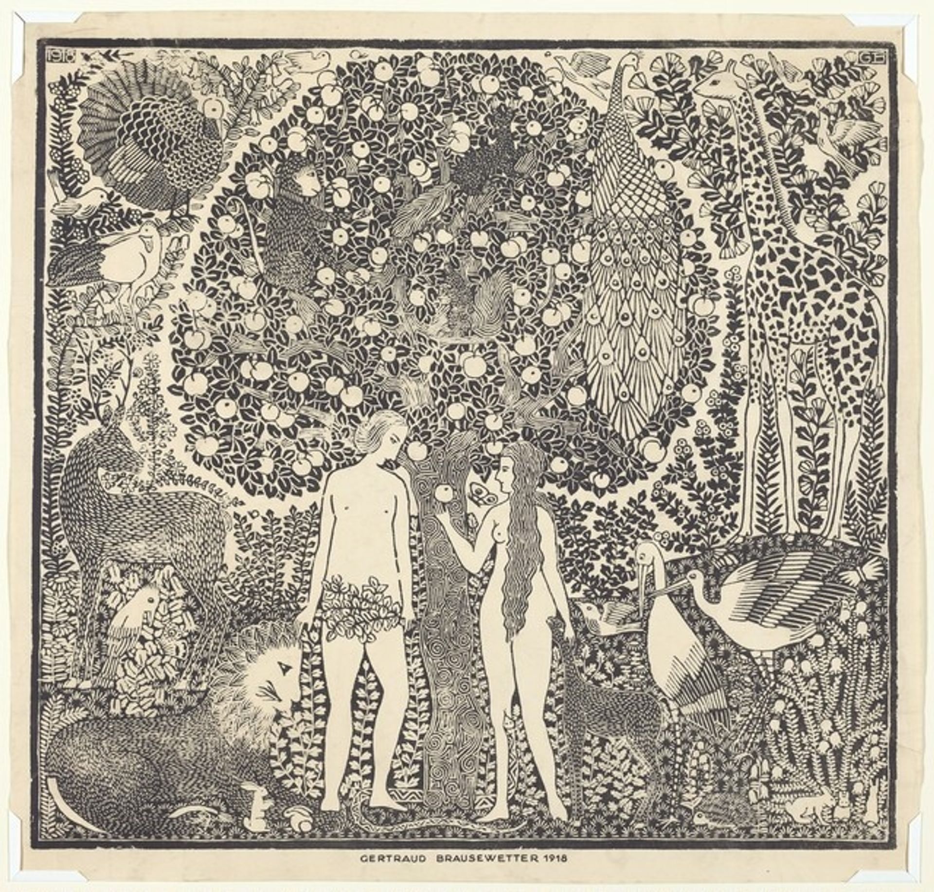 Adam and Eve in the Garden of Eden - Gertraud Brausewetter | Artera ...