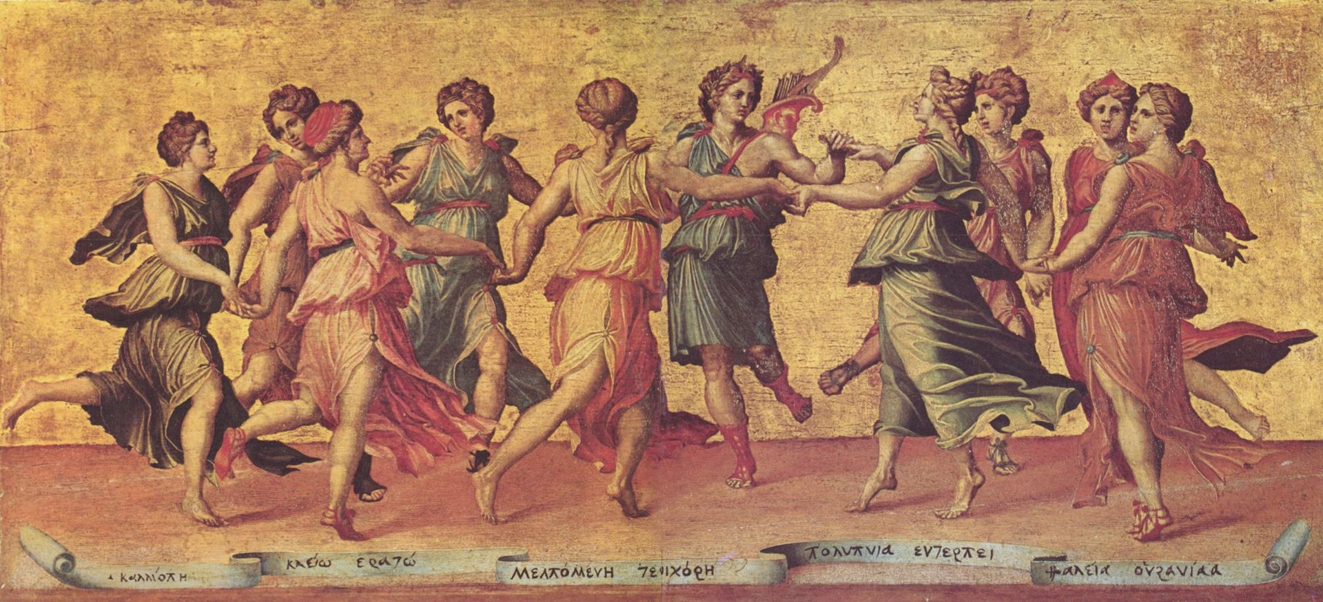 Apollon Dances with the Muses by Giulio Romano