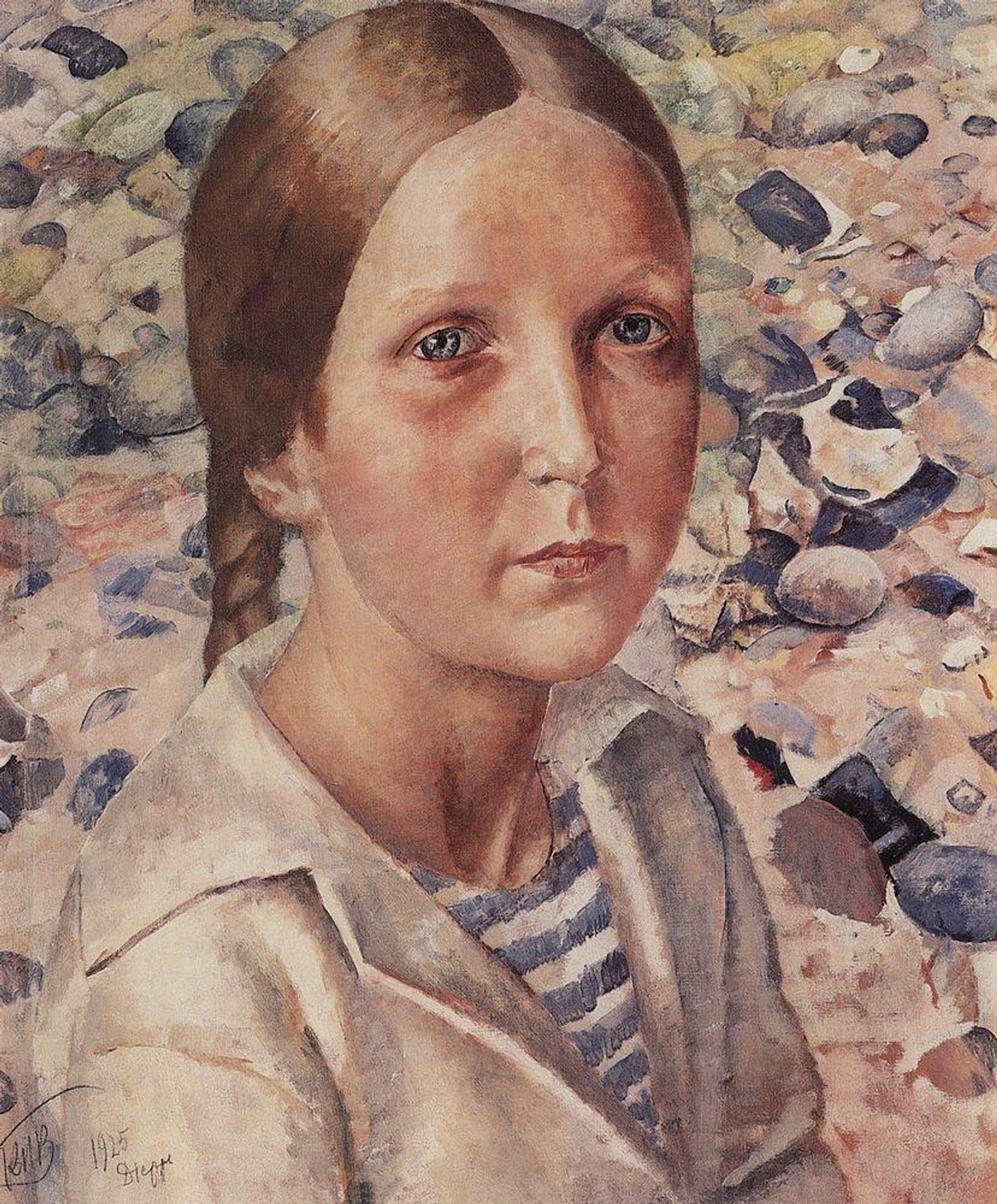 The girl on the beach by Kuzma Petrov-Vodkin
