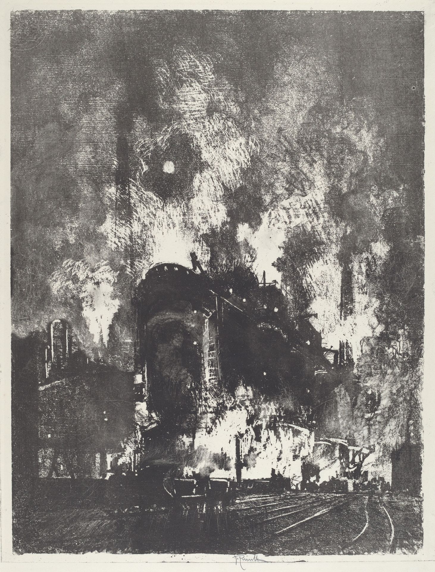 Furnaces at Night by Joseph Pennell