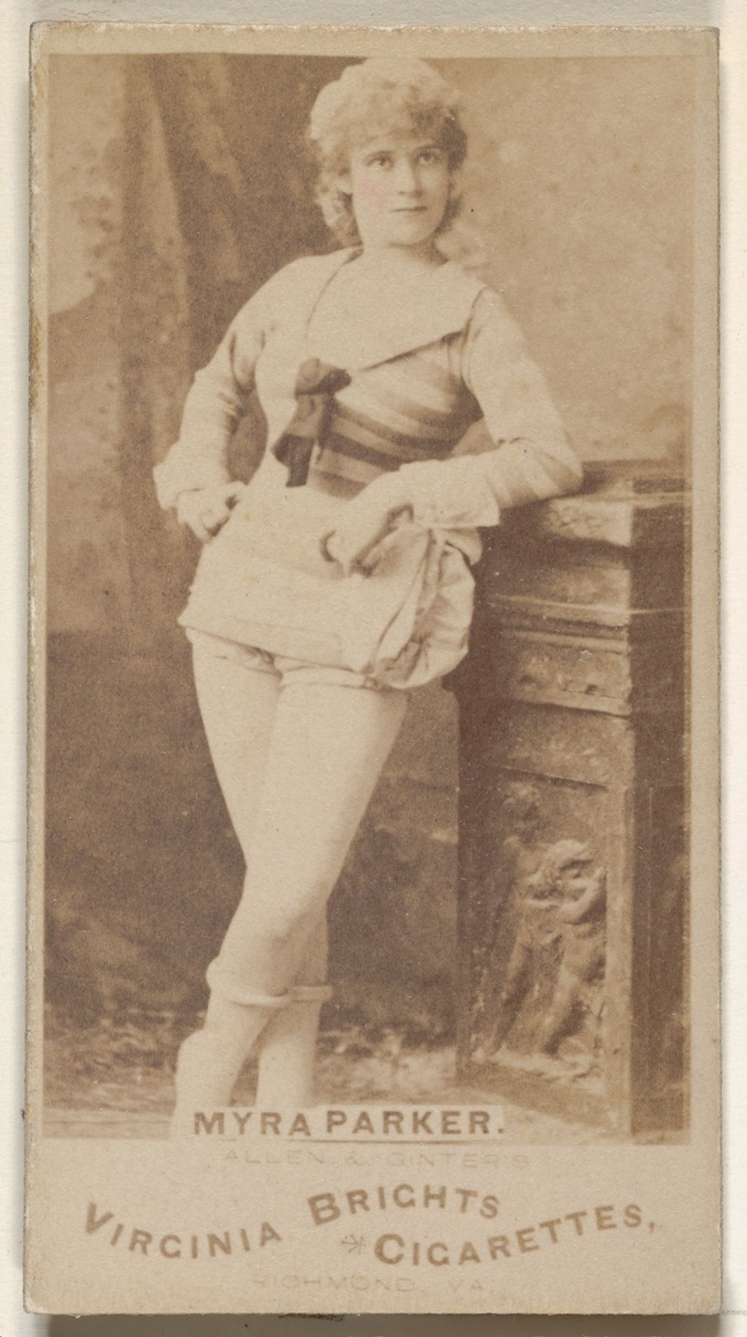 Myra Parker, from the Actors and Actresses series (N45, Type 1) for Virginia Brights Cigarettes by Allen & Ginter