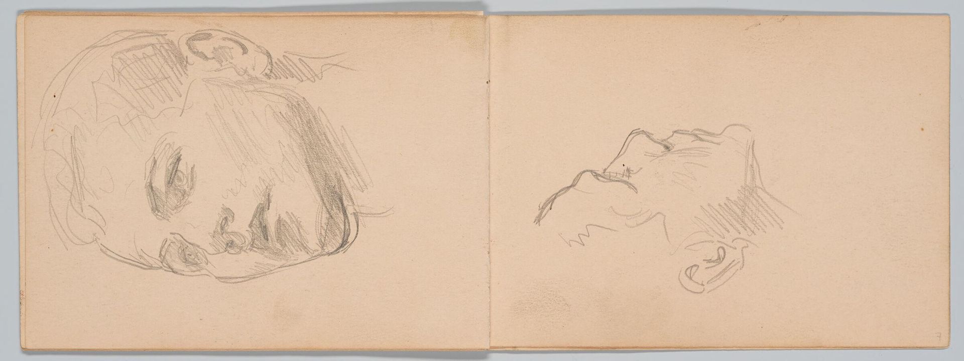 Blank page; verso: Sketch of a Man's Head by John Singer Sargent
