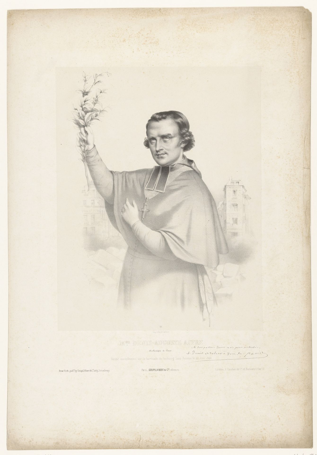 Portret van Denis Auguste Affre, aartsbisschop van Parijs by Marie-Alexandre Alophe