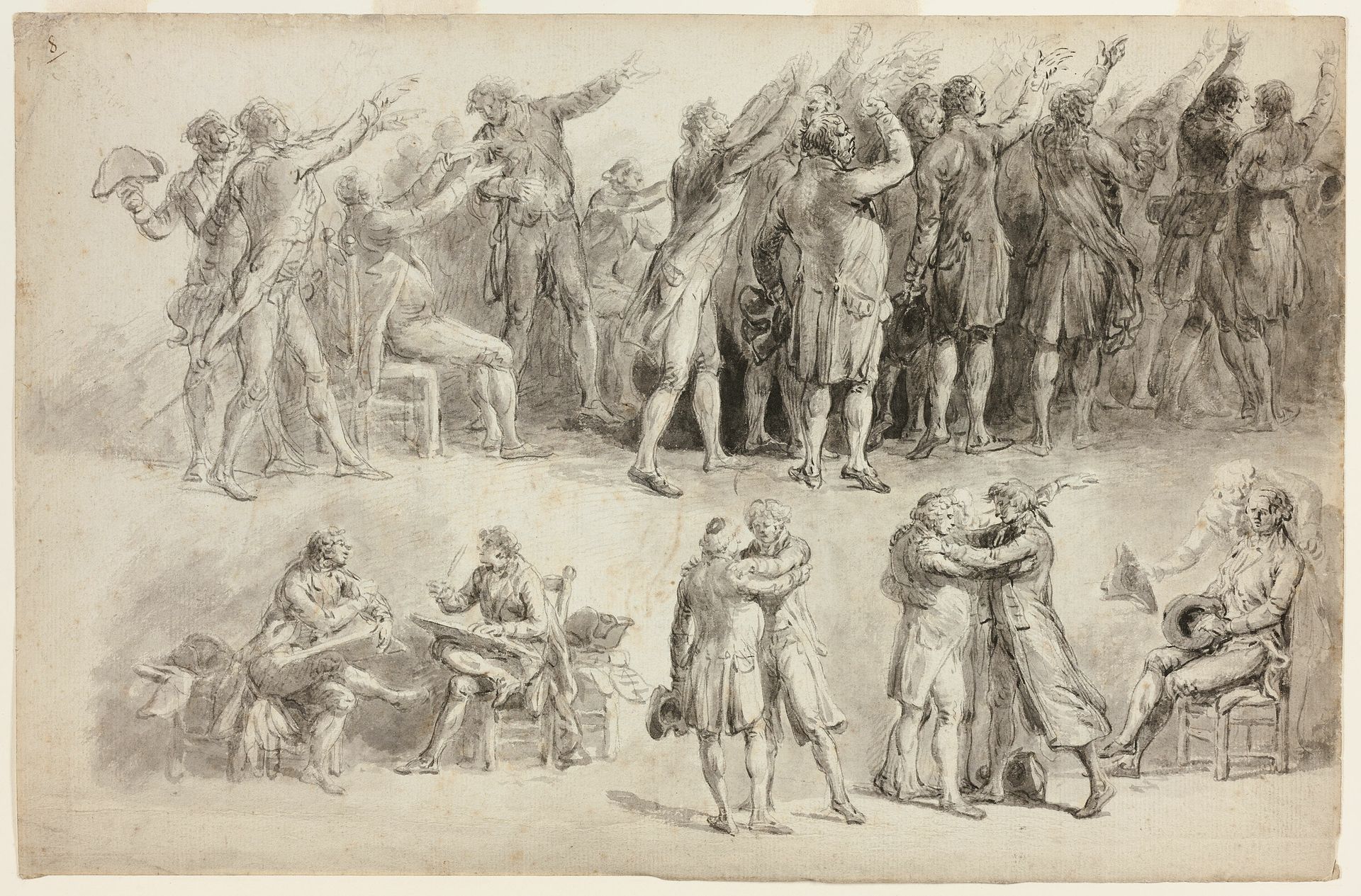 Studies for the Oath of the Tennis Court by Jean-Pierre Norblin de la Gourdaine