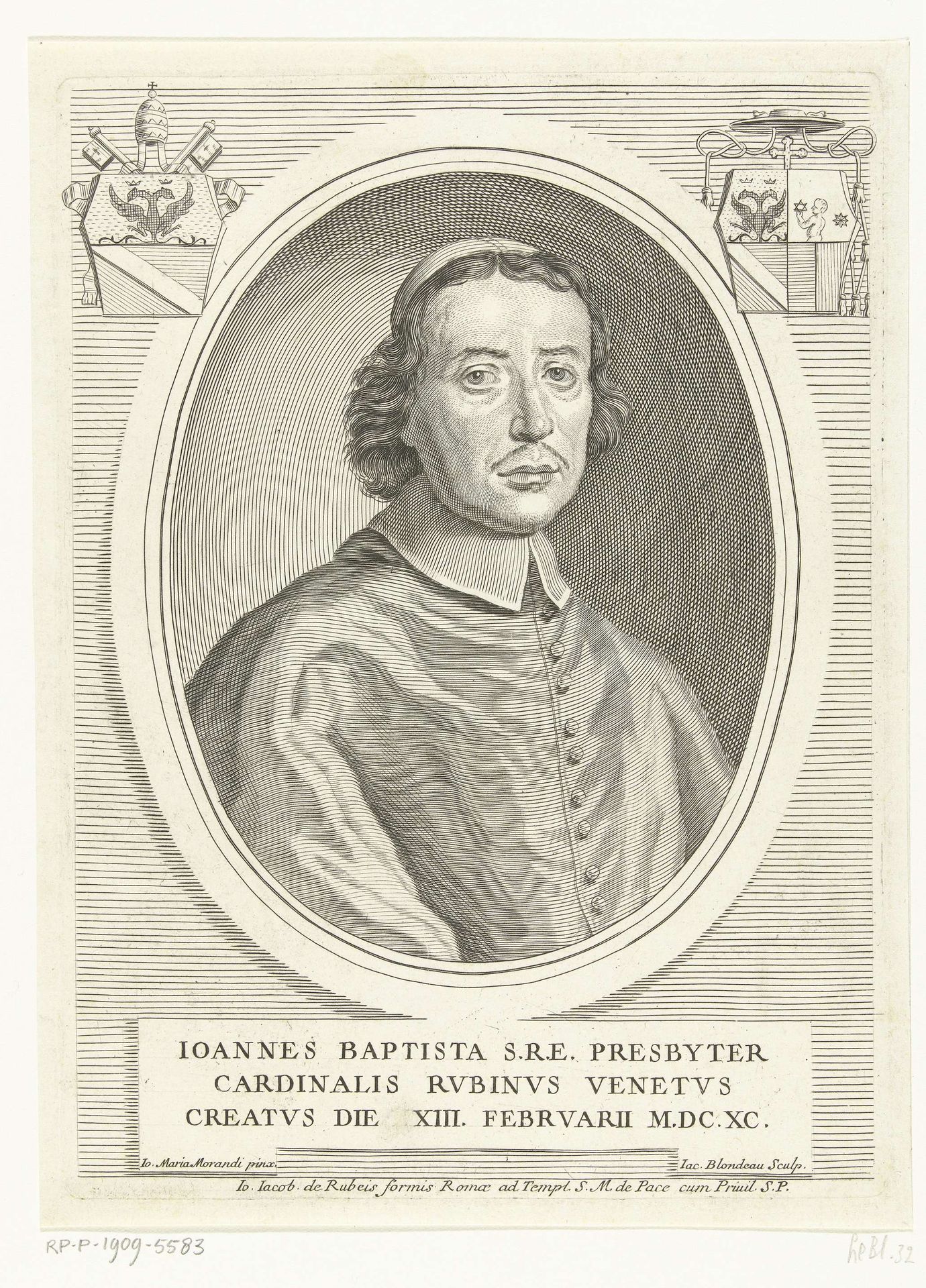 Portret van kardinaal Giambattista Rubini by Jacques Blondeau