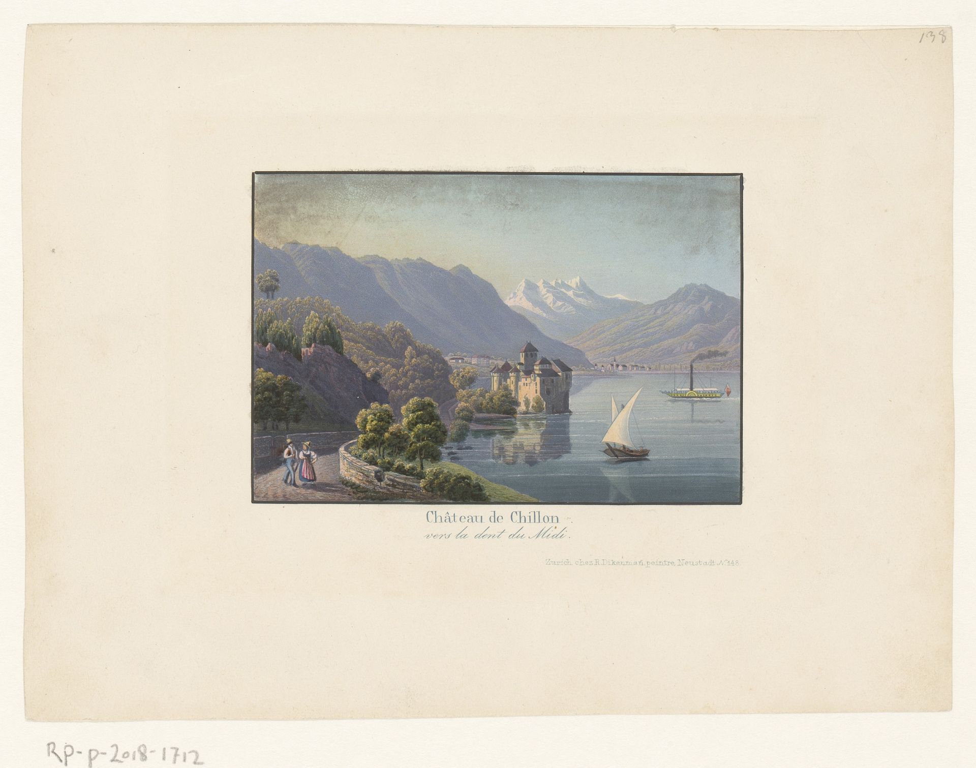 Gezicht op het kasteel van Chillon by Anonymous