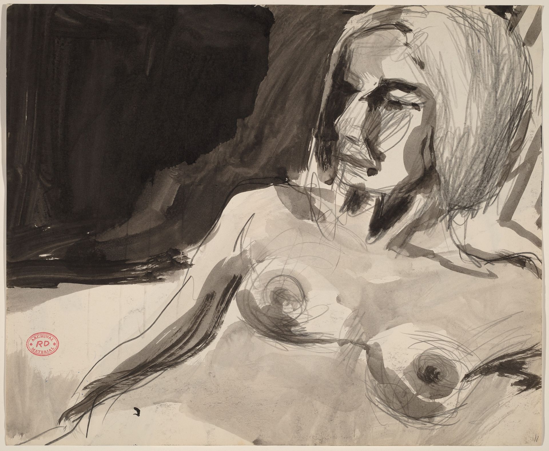 Untitled [female nude looking left] [recto] by Richard Diebenkorn