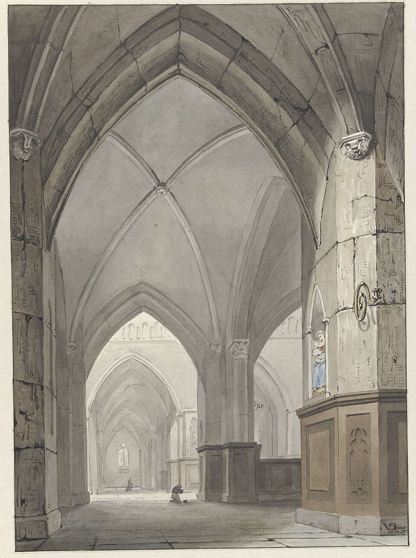 Kerkinterieur by Valentijn Bing