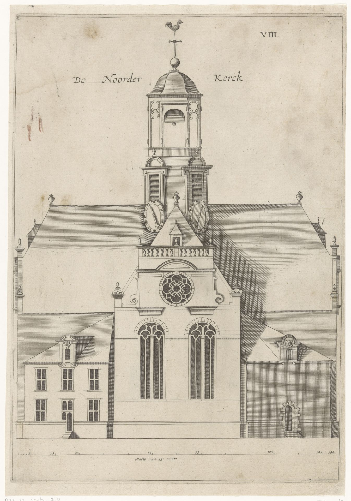 Opstand van de façade van de Noorderkerk by Anonymous