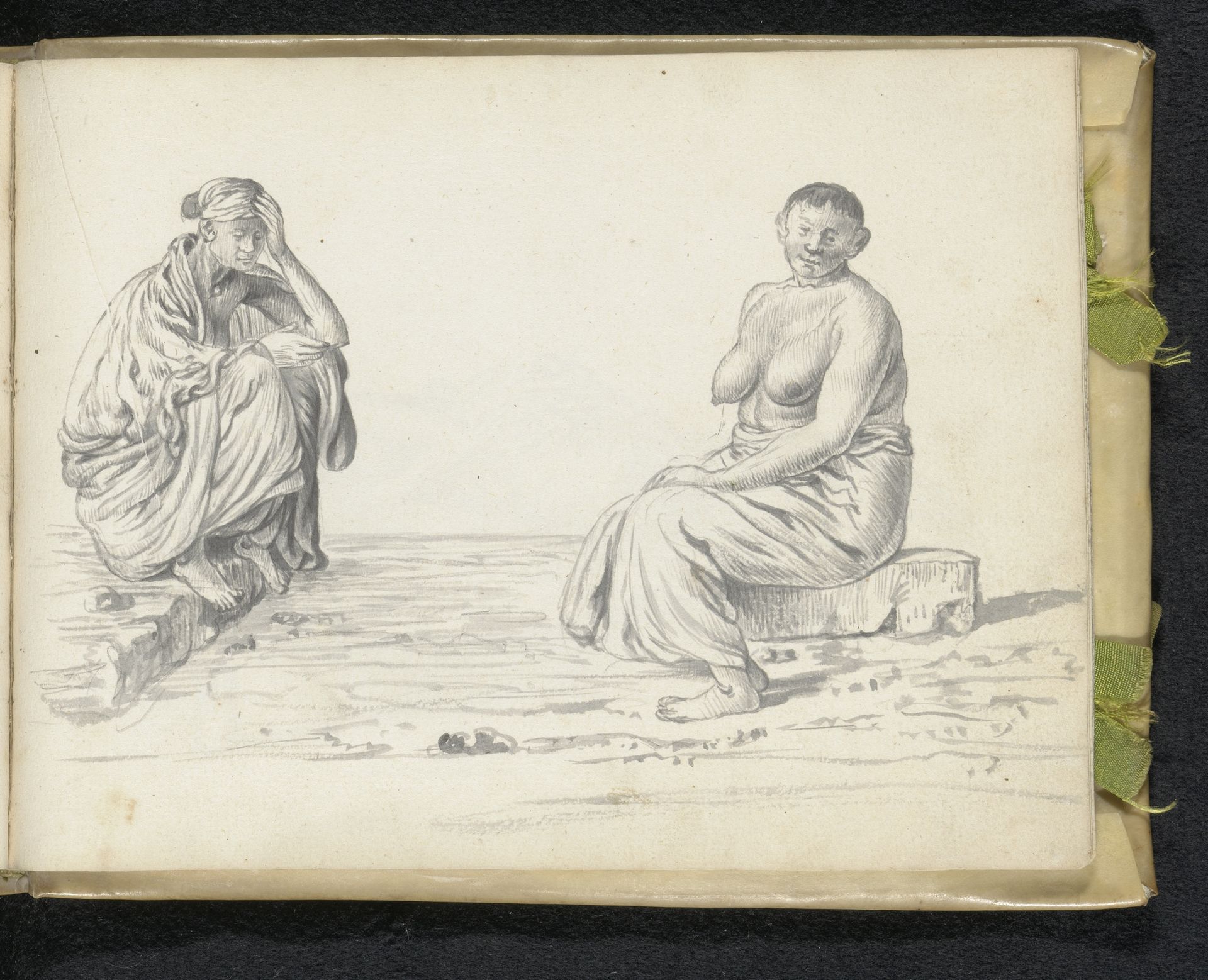 Two sitting women by Esaias Boursse