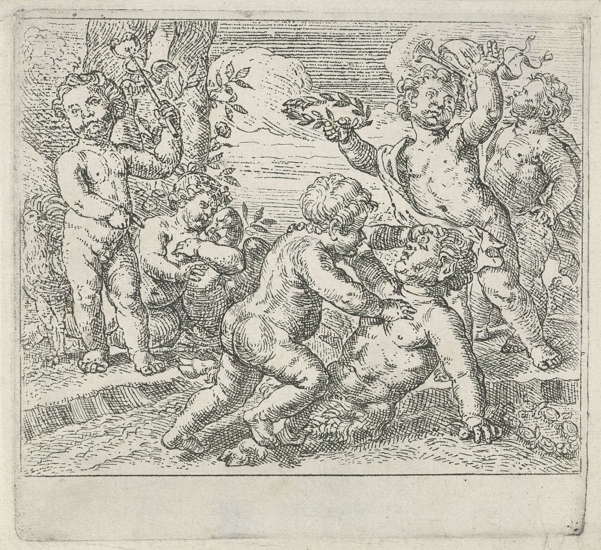 Vechtende putti by Peter van Lint