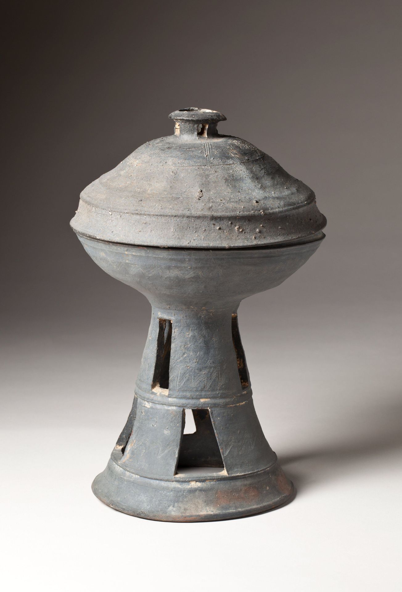 Pedestal dish with cover by Anonymous