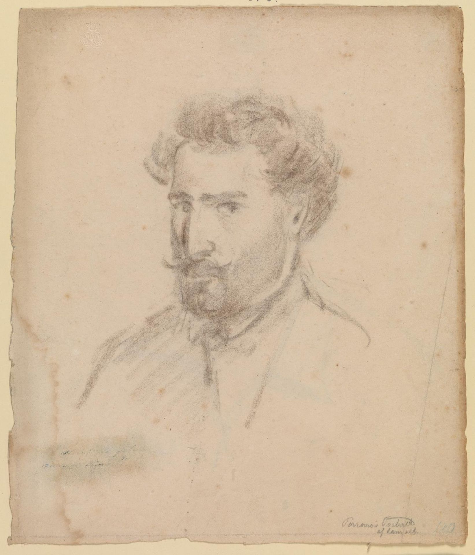 Self-Portrait, three-quarter profile to the left (Caracas (?) 1853/54) by Camille Pissarro