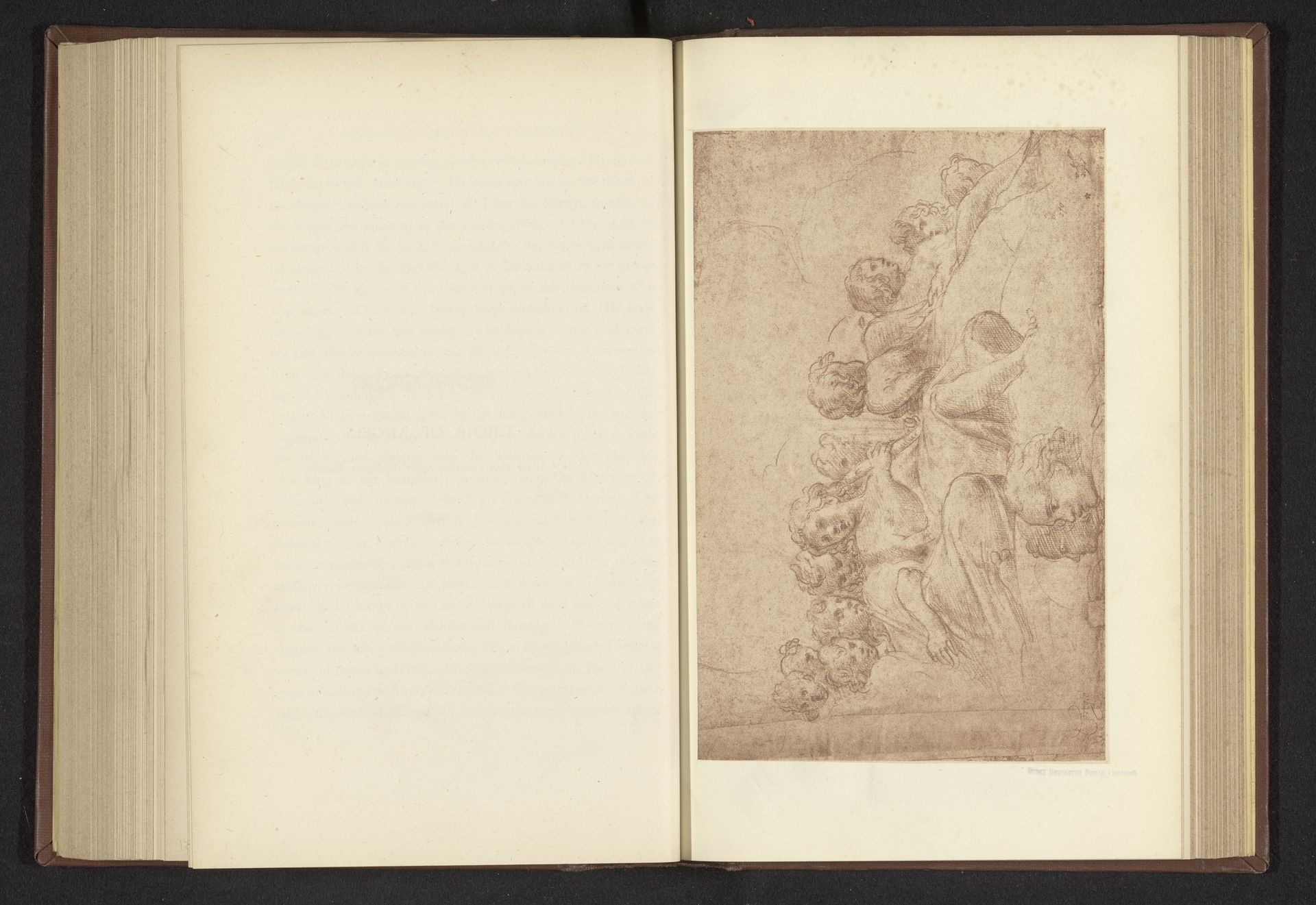 Fotoreproductie van een tekening, voorstellende een koor van engelen by Anonymous