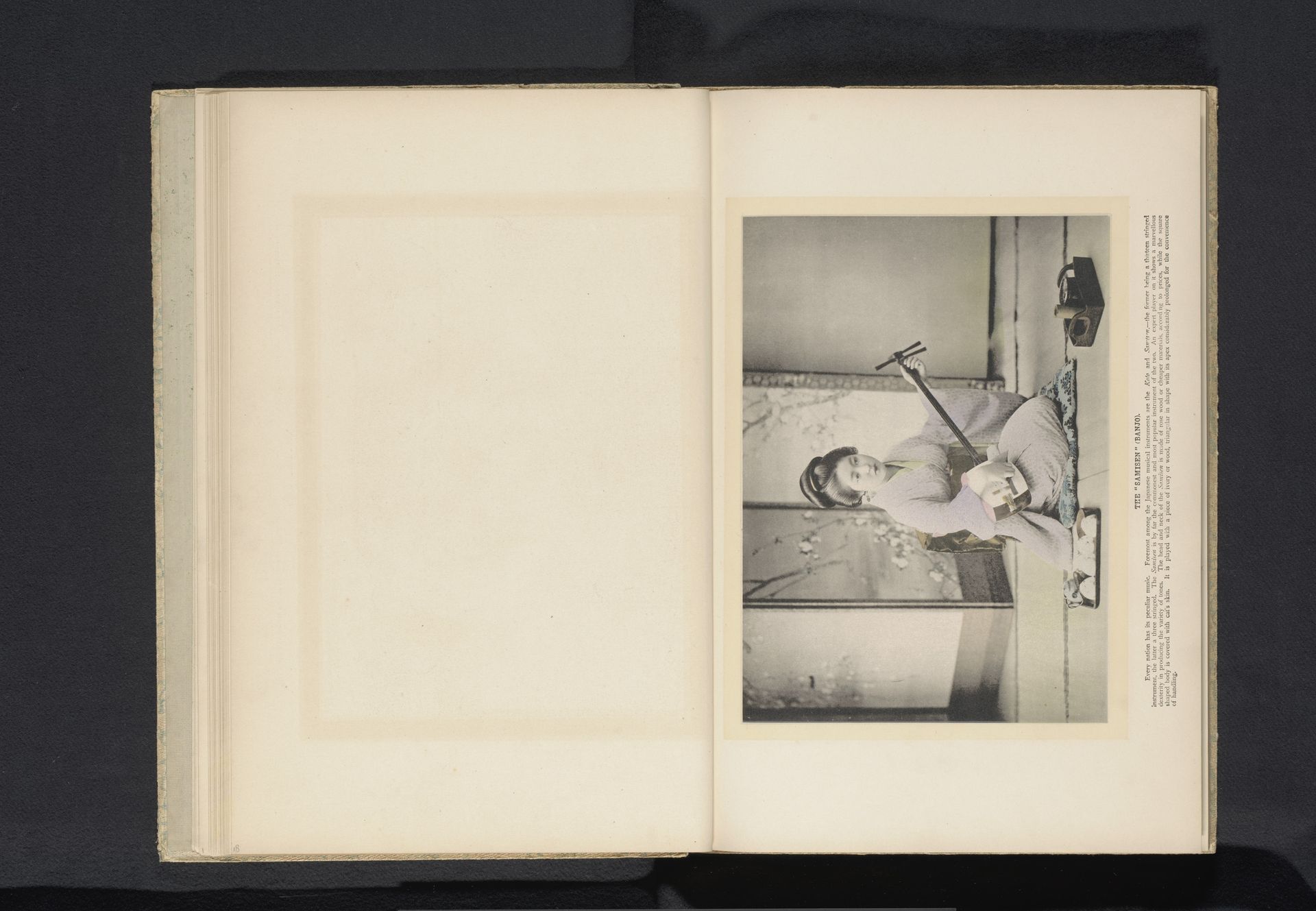 Vrouw speelt op een shamisen by Anonymous
