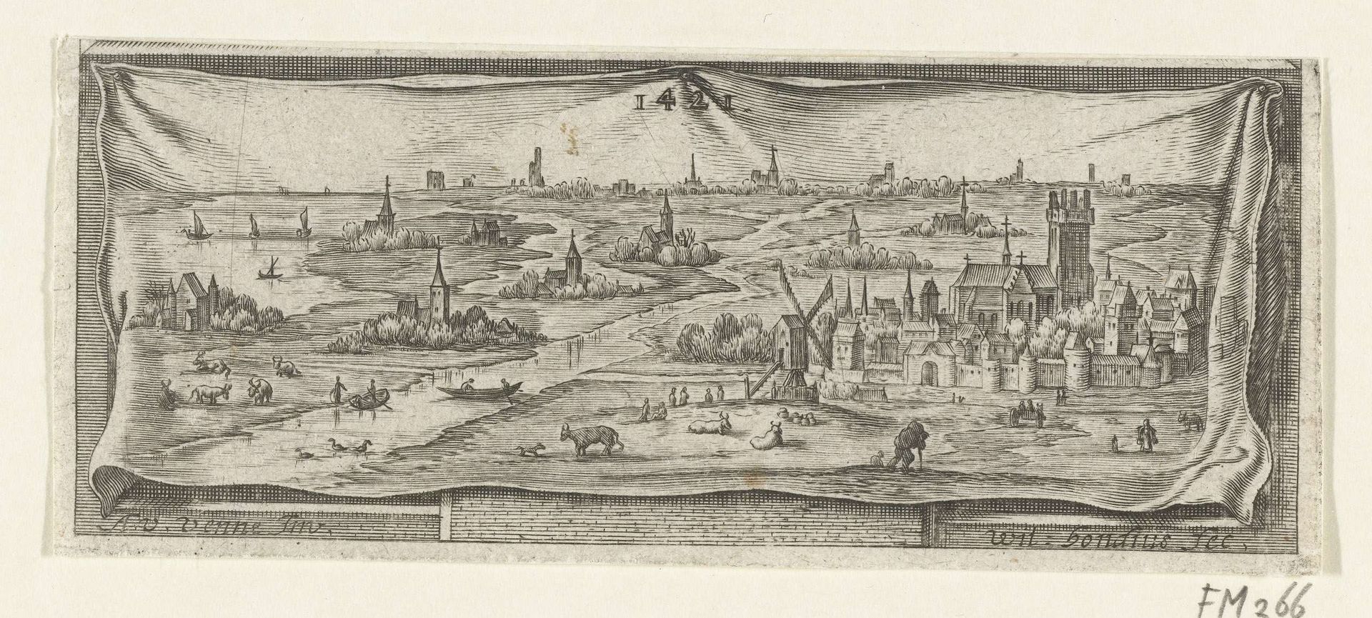 Dordrecht na de Sint Elisabethsvloed, 1421 by Willem Hondius