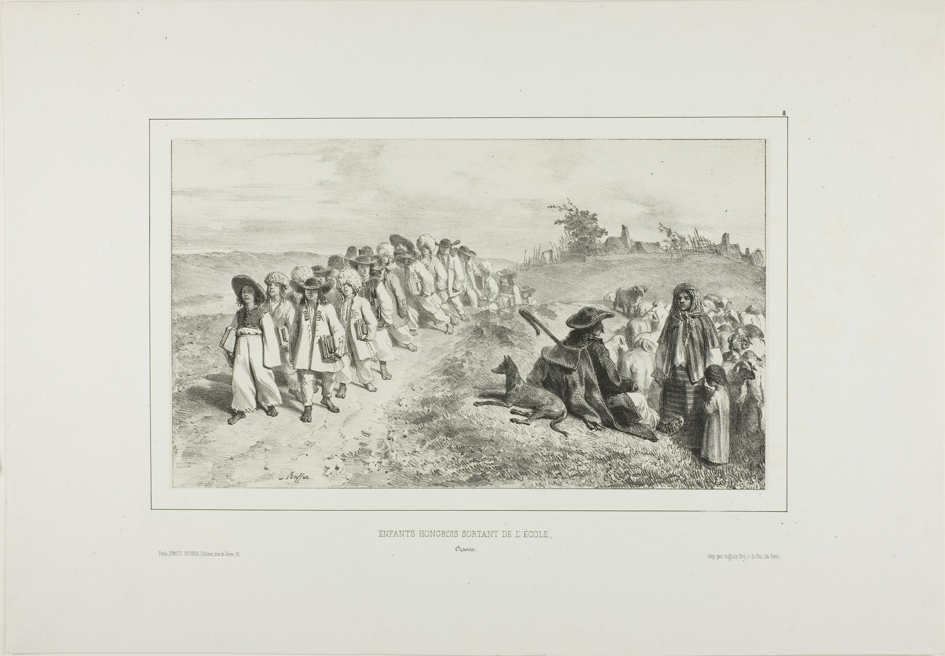 Hungarian Children Going to School by Auguste Raffet