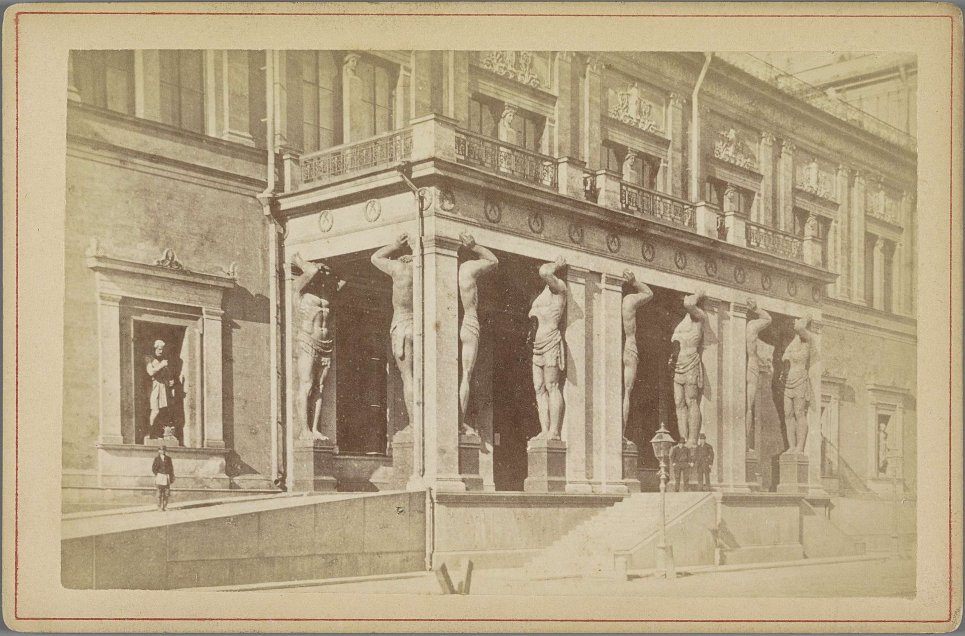 Ingang van de Hermitage in Sint-Petersburg met atlanten by J. Daziaro