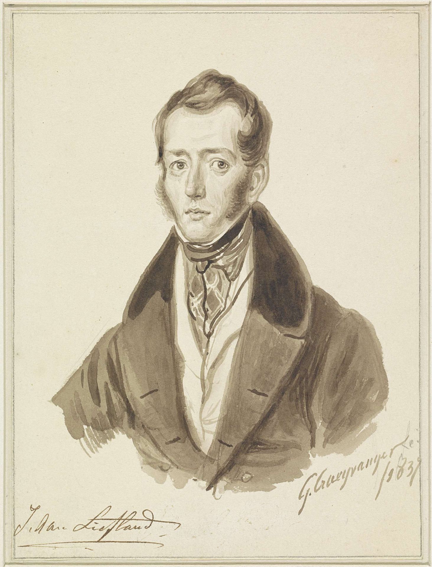 Portret van Joannes van Liefland by Gijsbertus Craeyvanger