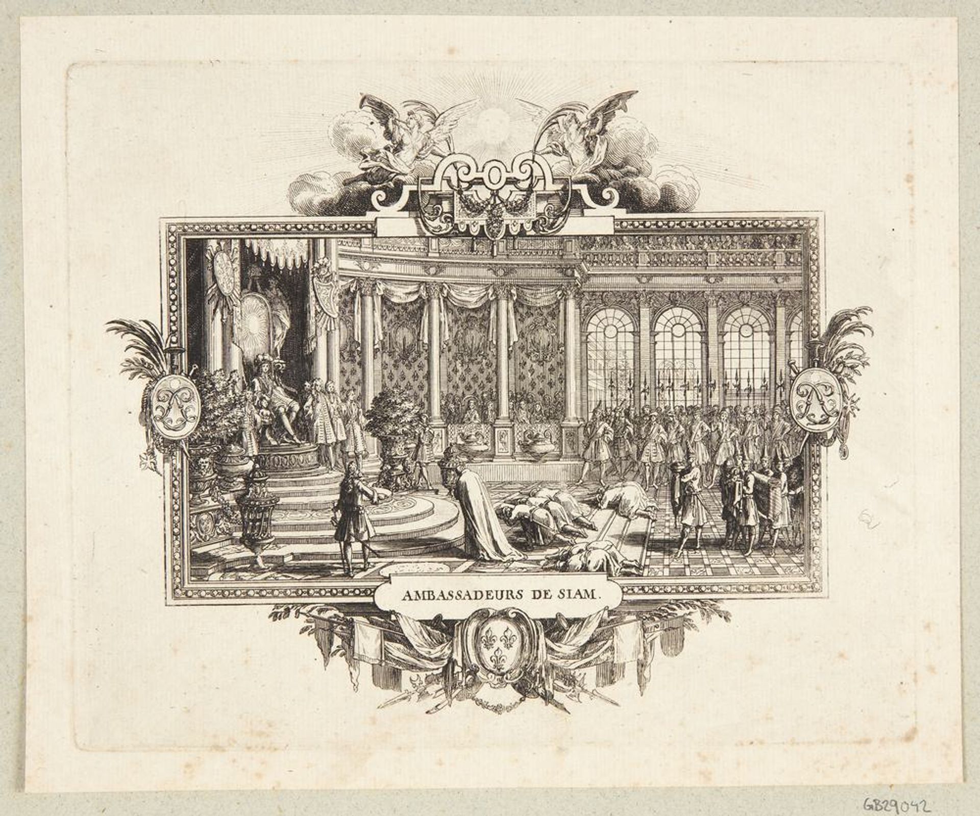 Siams ambassadører for Ludvig XIV (Ambassadeurs de Siam) by Johanna Sibylla Küsel