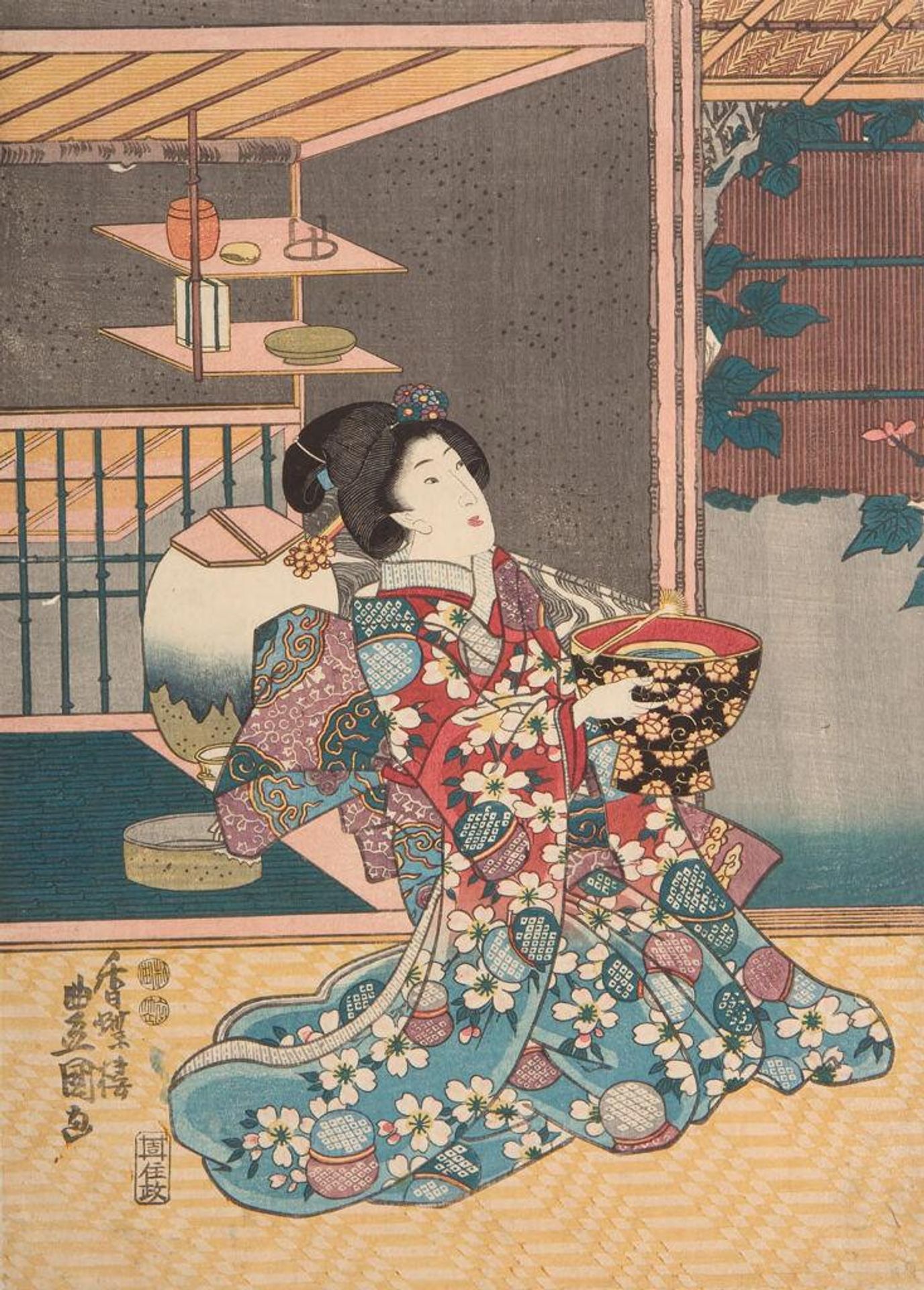 Scene from "Rustic Genji" (Inaka Genji) by Utagawa Kunisada