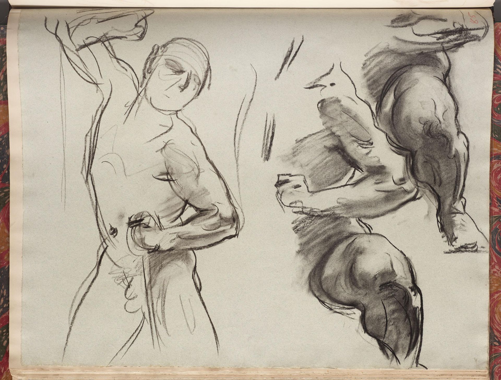Studies for one of Angels at Right, "Israel and the Law," Boston Public Library by John Singer Sargent