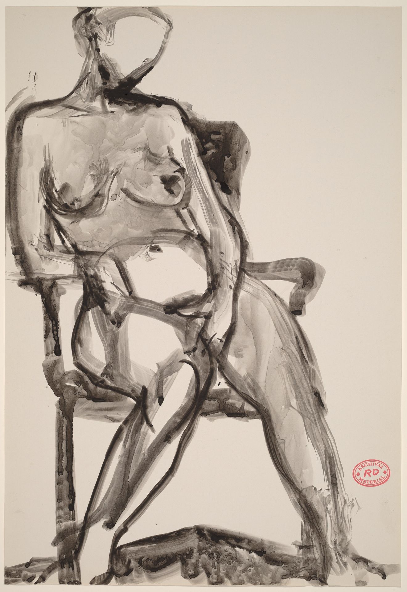 Untitled [seated nude leaning on armrest] by Richard Diebenkorn