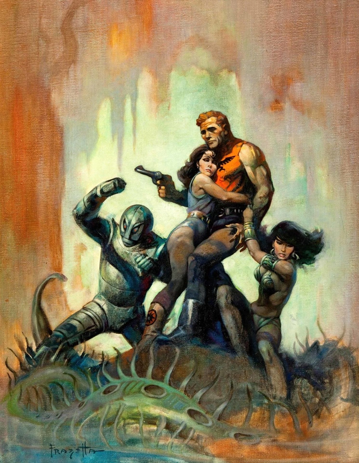 The Solar Invasion Paperback Cover by Frank Frazetta