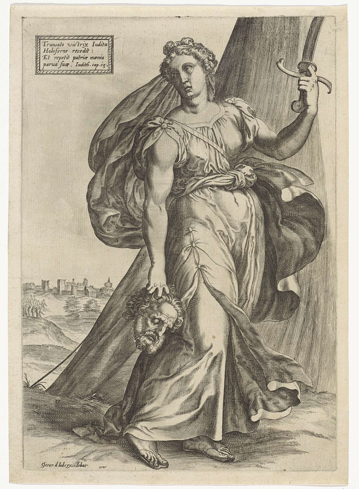 Judit met het hoofd van Holofernes by Wierix