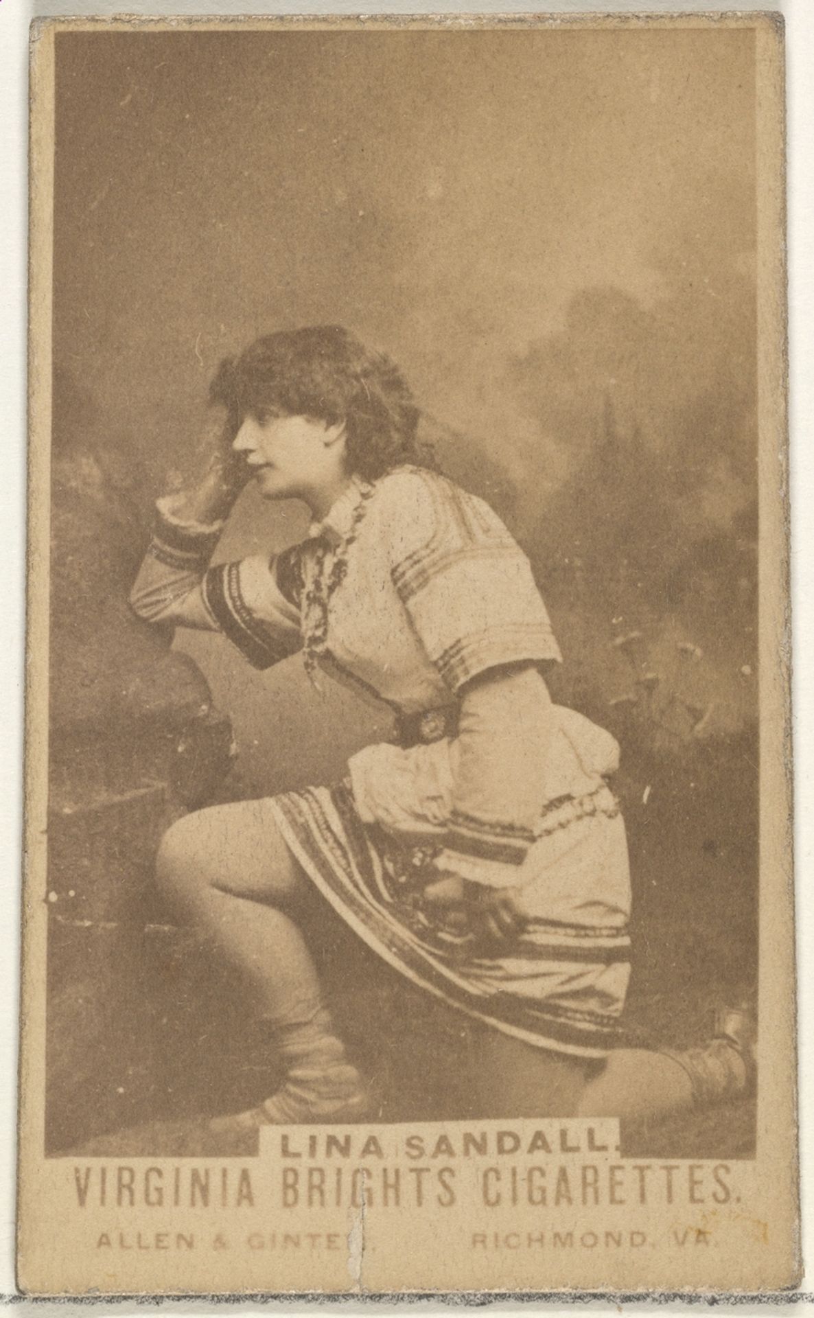 Lina Sandall, from the Actors and Actresses series (N45, Type 1) for Virginia Brights Cigarettes by Allen & Ginter